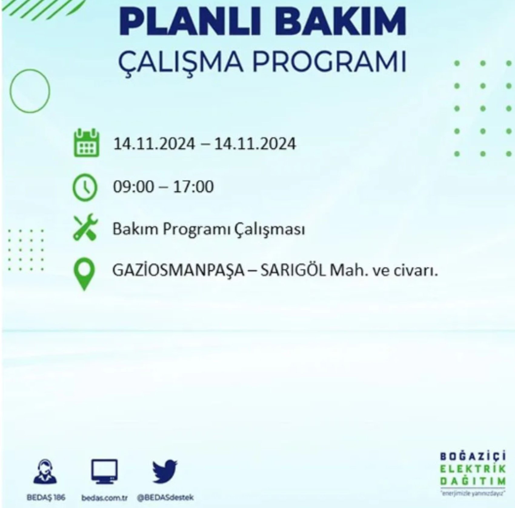 BEDAŞ açıkladı... İstanbul'da elektrik kesintisi: 14 Kasım'da hangi mahalleler etkilenecek?