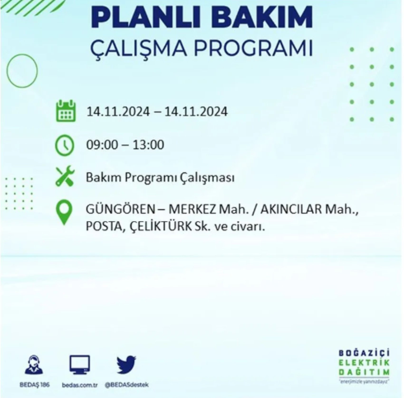 BEDAŞ açıkladı... İstanbul'da elektrik kesintisi: 14 Kasım'da hangi mahalleler etkilenecek?