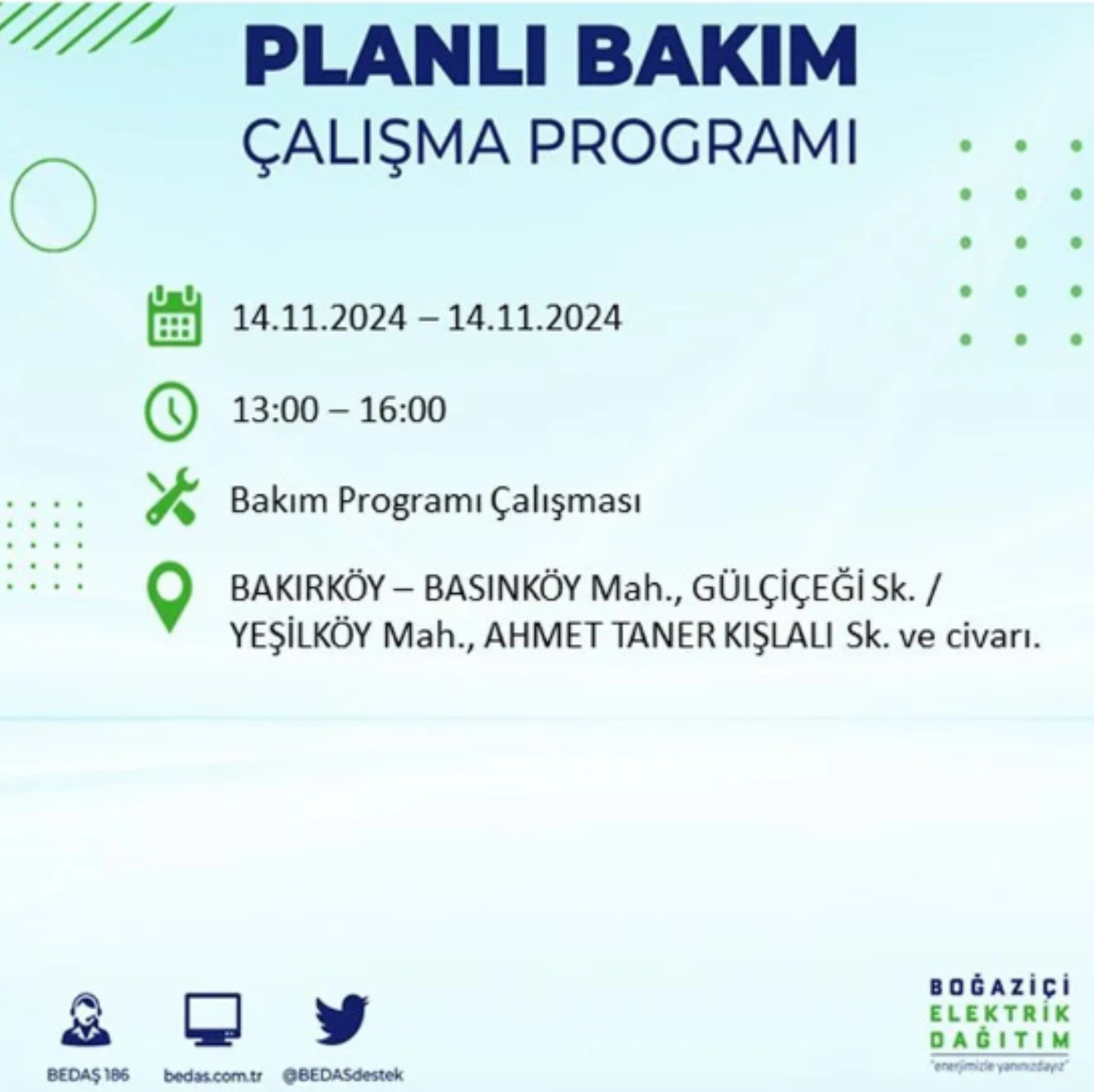 BEDAŞ açıkladı... İstanbul'da elektrik kesintisi: 14 Kasım'da hangi mahalleler etkilenecek?