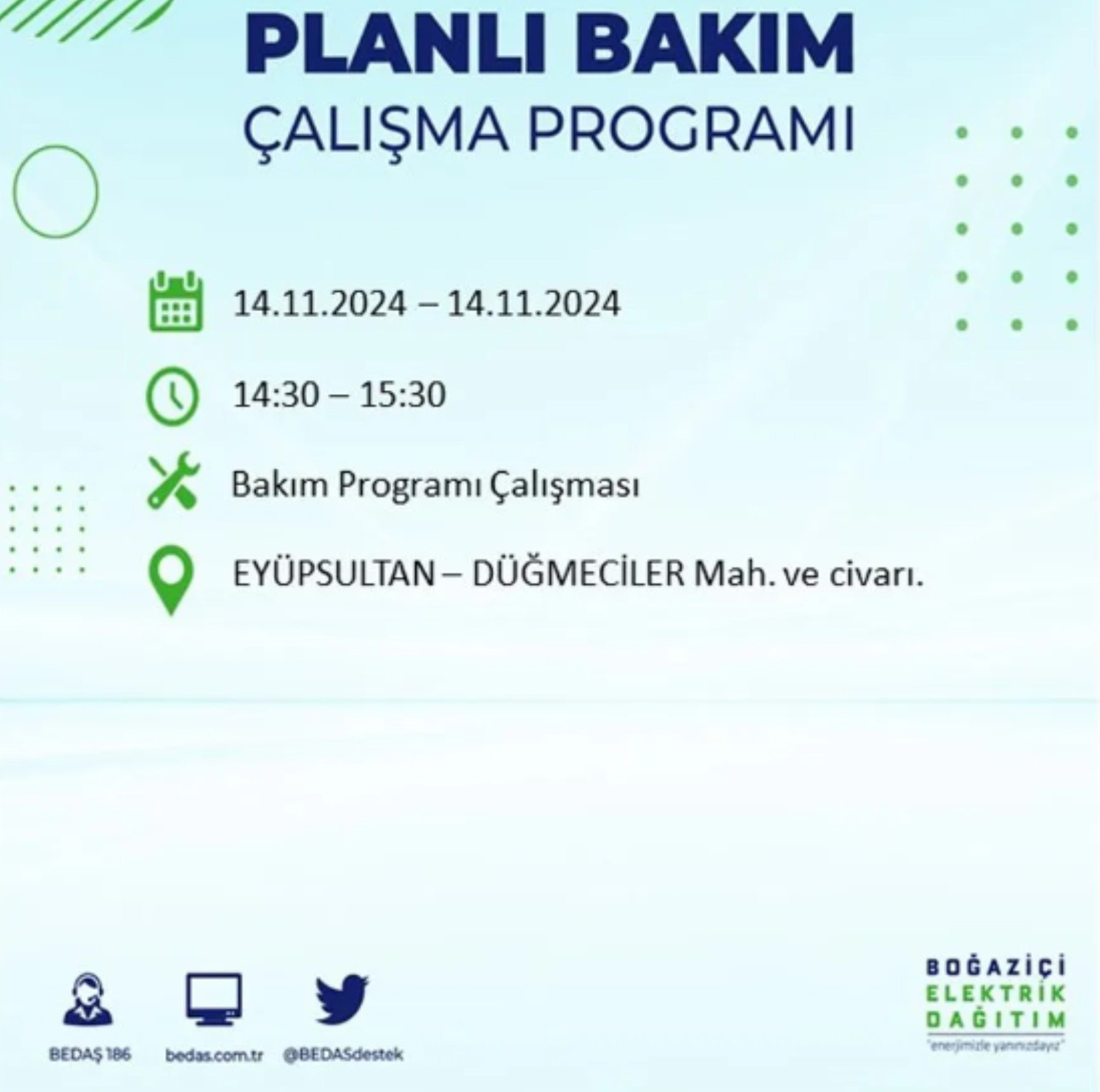 BEDAŞ açıkladı... İstanbul'da elektrik kesintisi: 14 Kasım'da hangi mahalleler etkilenecek?