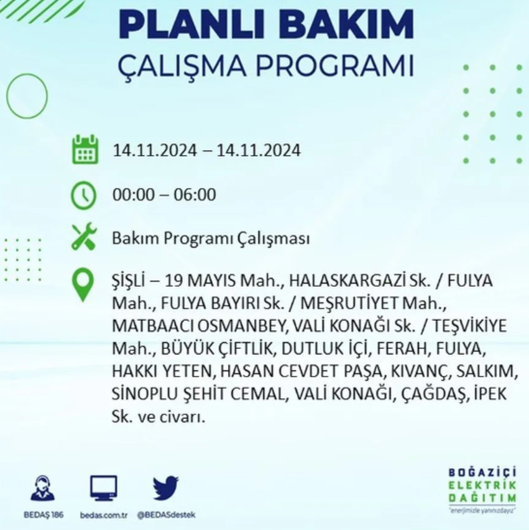 BEDAŞ açıkladı... İstanbul'da elektrik kesintisi: 14 Kasım'da hangi mahalleler etkilenecek?