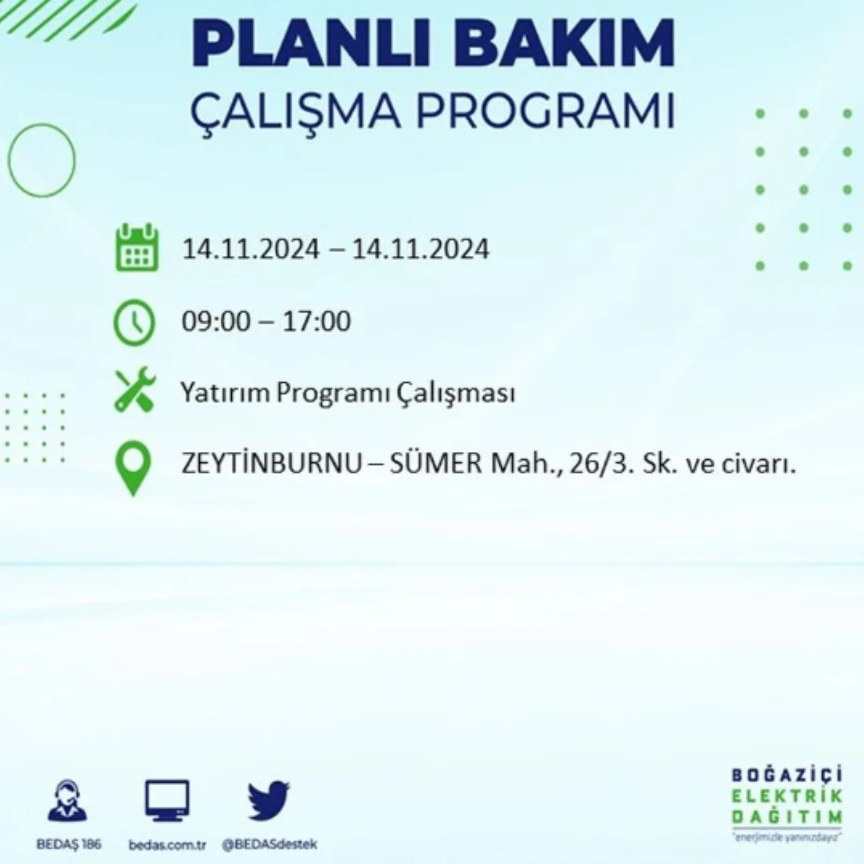 BEDAŞ açıkladı... İstanbul'da elektrik kesintisi: 14 Kasım'da hangi mahalleler etkilenecek?