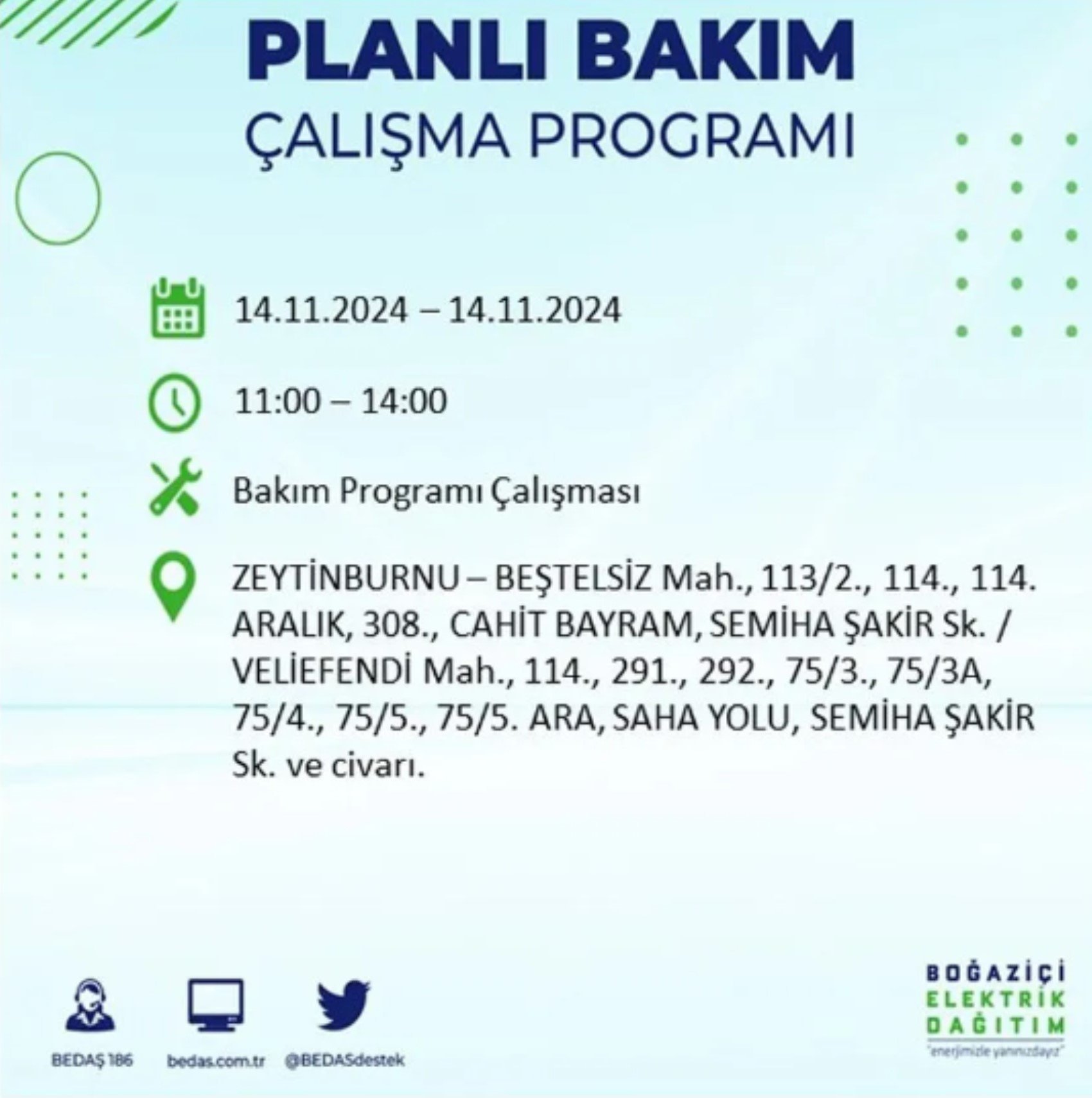 BEDAŞ açıkladı... İstanbul'da elektrik kesintisi: 14 Kasım'da hangi mahalleler etkilenecek?