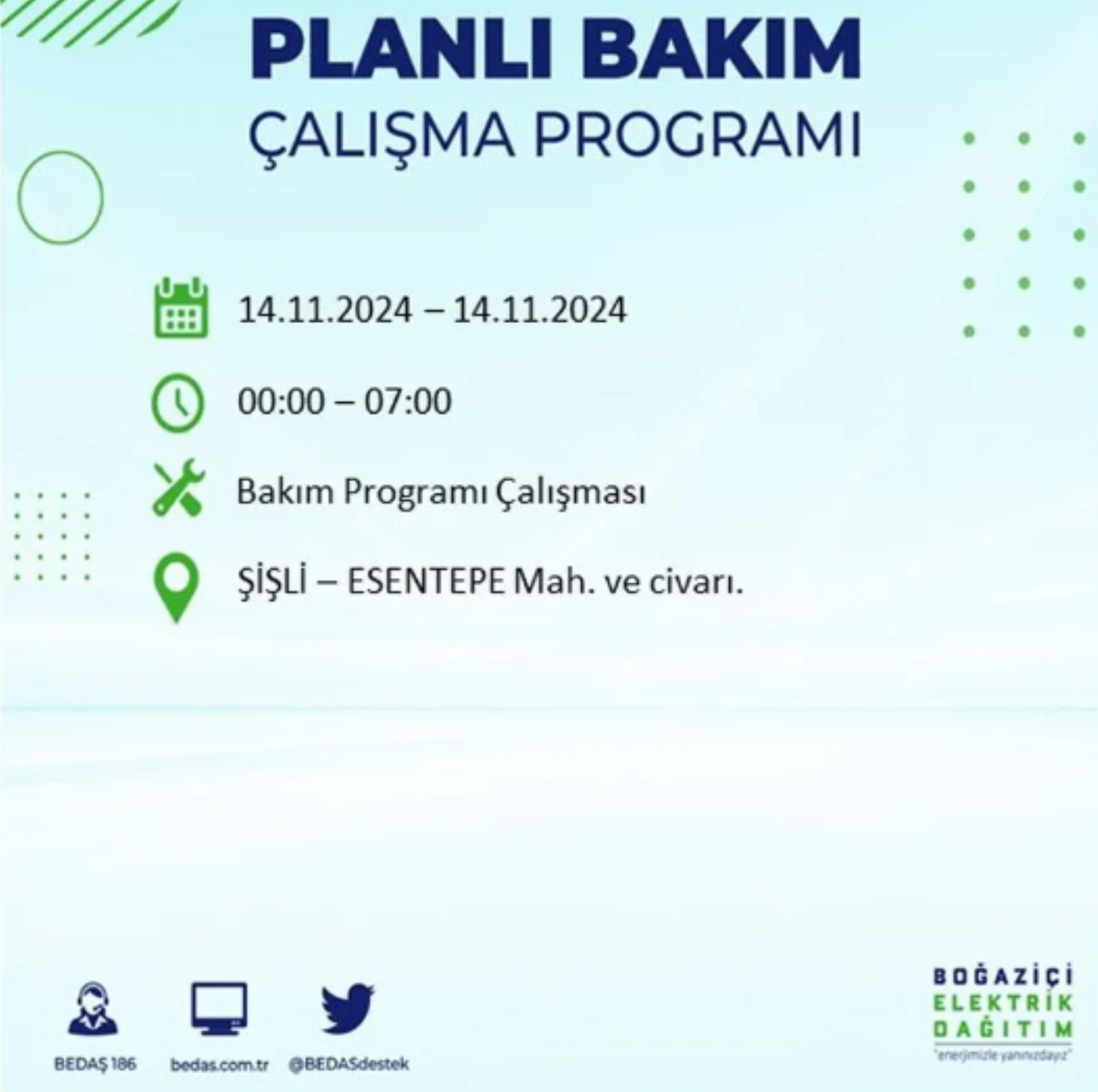 BEDAŞ açıkladı... İstanbul'da elektrik kesintisi: 14 Kasım'da hangi mahalleler etkilenecek?