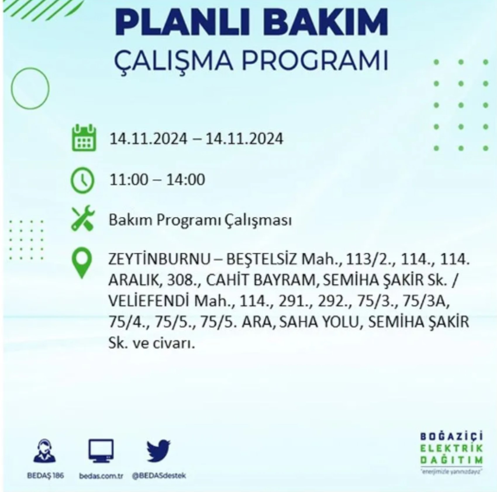 BEDAŞ açıkladı... İstanbul'da elektrik kesintisi: 14 Kasım'da hangi mahalleler etkilenecek?