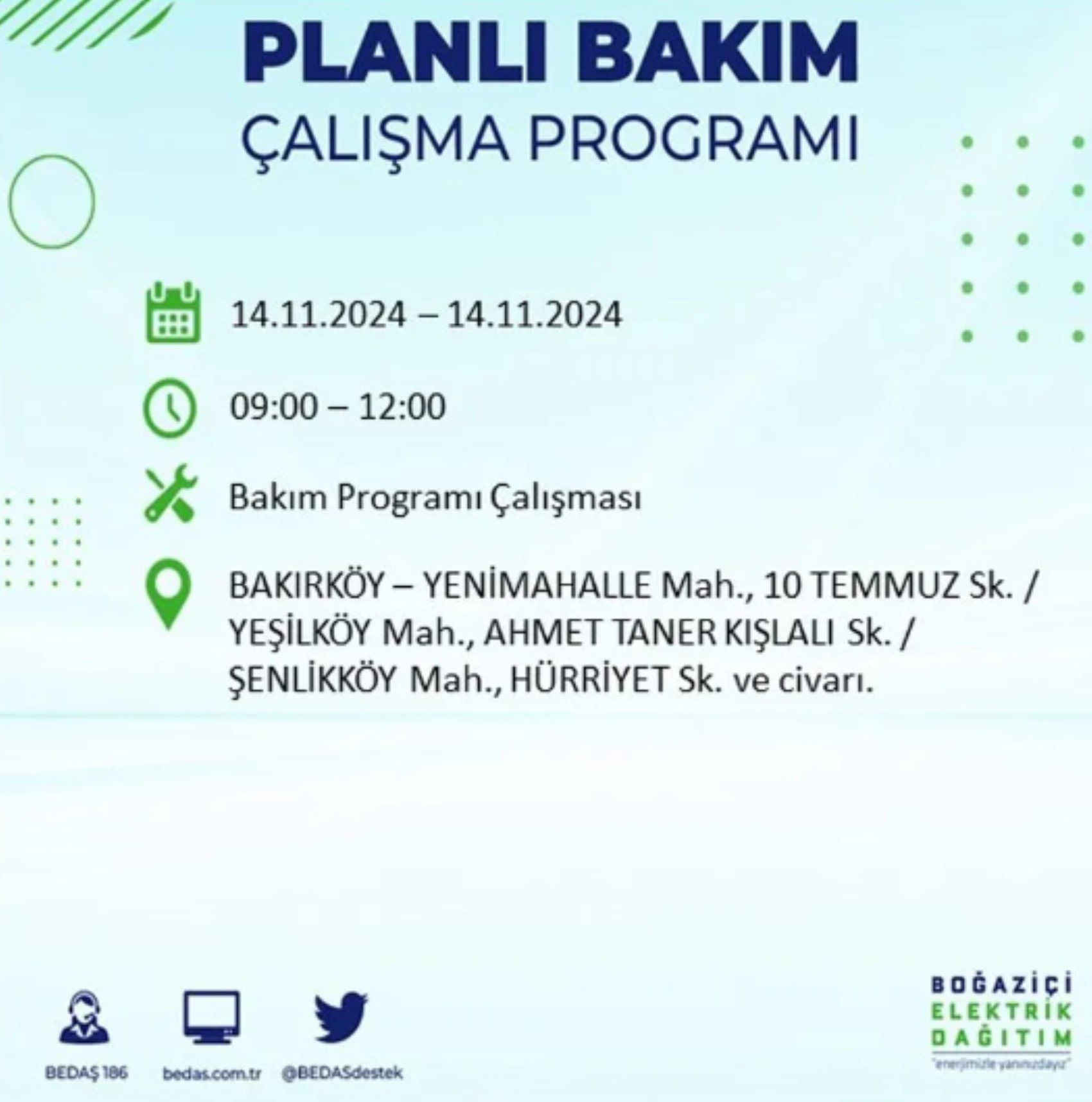 BEDAŞ açıkladı... İstanbul'da elektrik kesintisi: 14 Kasım'da hangi mahalleler etkilenecek?