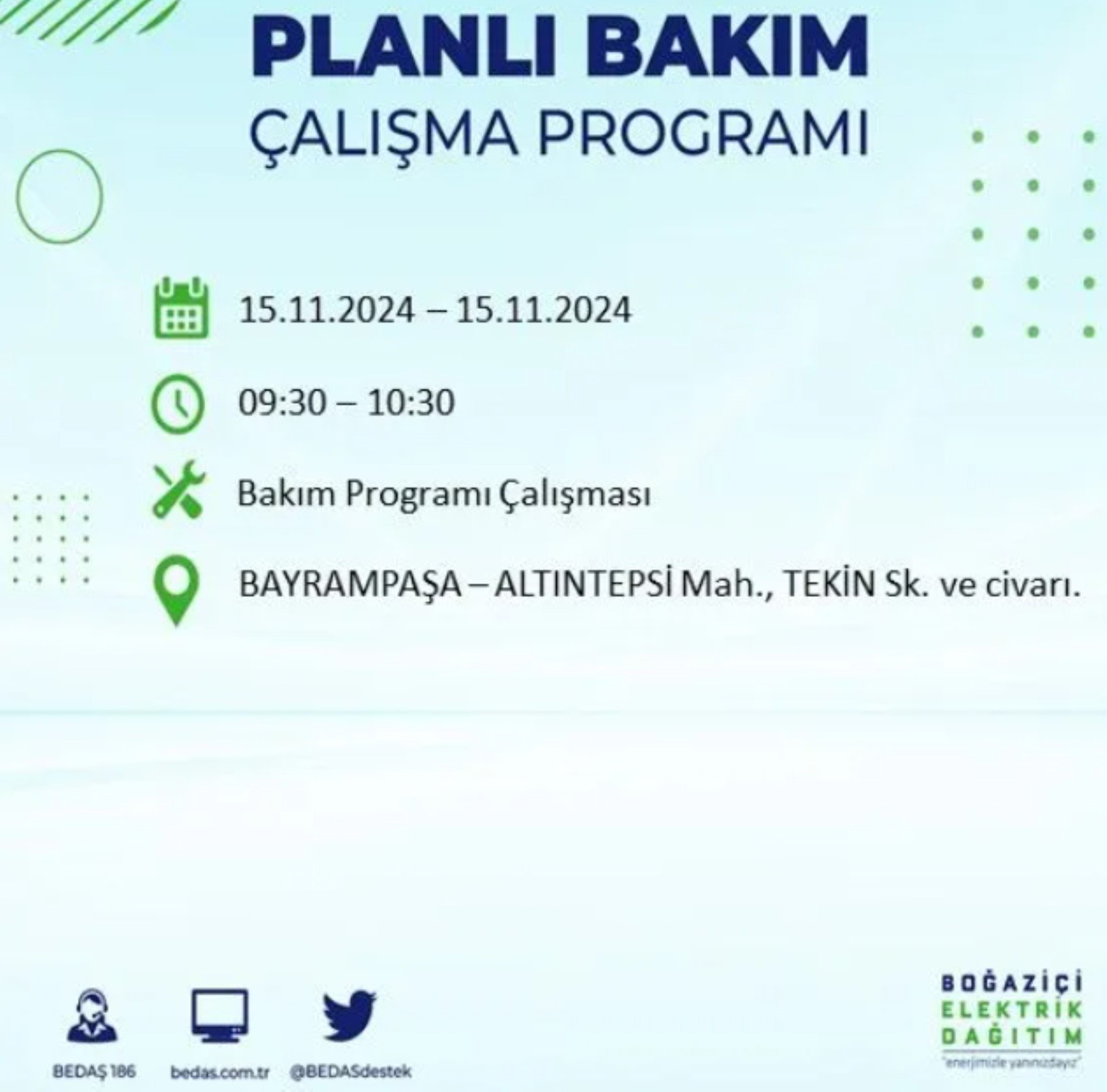 BEDAŞ açıkladı... İstanbul'da elektrik kesintisi: 15 Kasım'da hangi mahalleler etkilenecek?