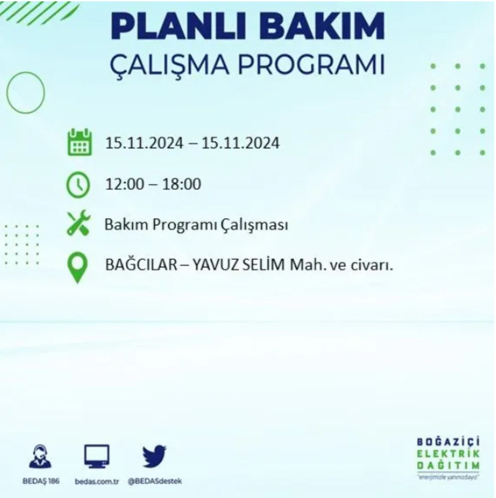 BEDAŞ açıkladı... İstanbul'da elektrik kesintisi: 15 Kasım'da hangi mahalleler etkilenecek?