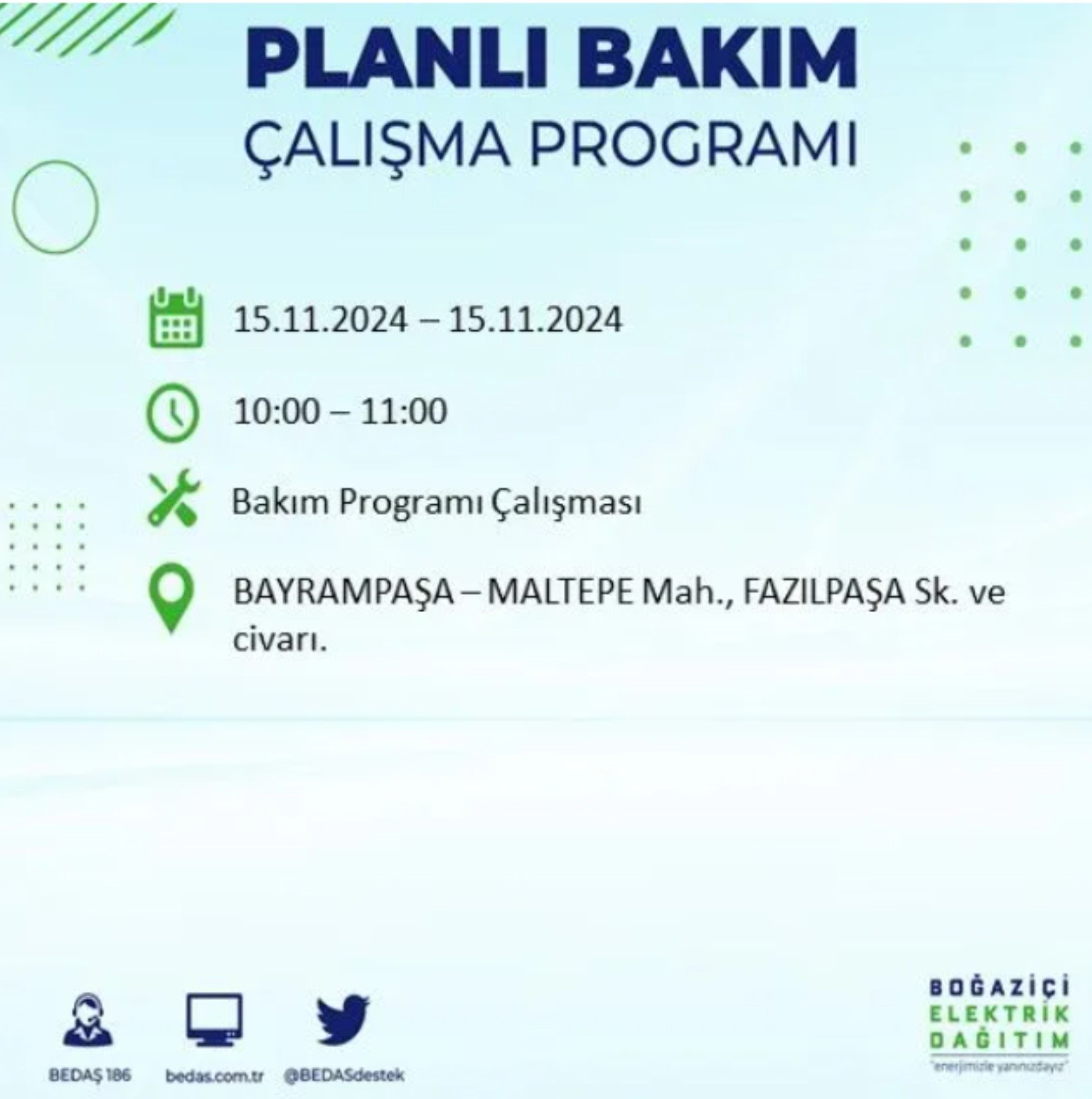 BEDAŞ açıkladı... İstanbul'da elektrik kesintisi: 15 Kasım'da hangi mahalleler etkilenecek?