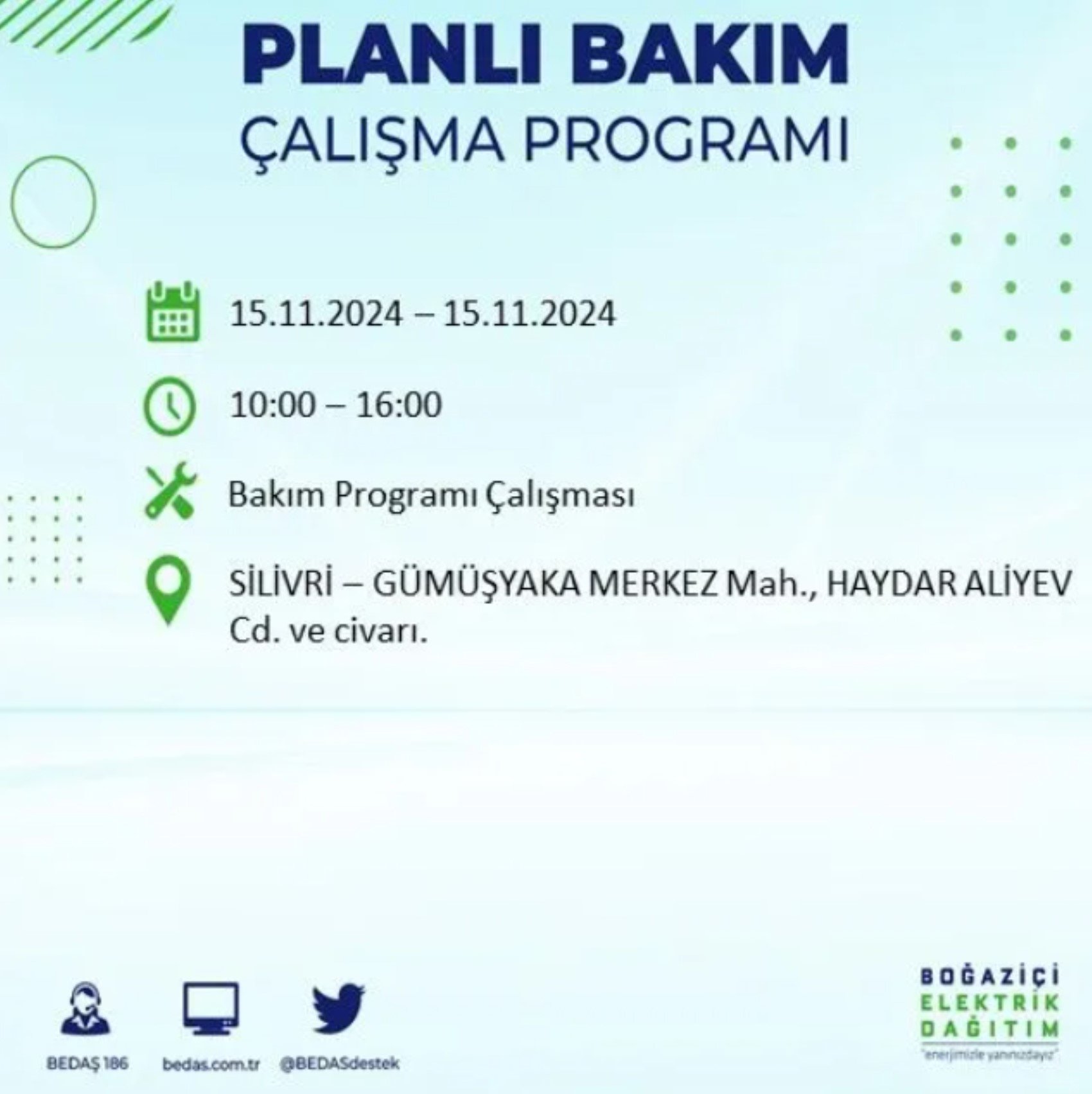 BEDAŞ açıkladı... İstanbul'da elektrik kesintisi: 15 Kasım'da hangi mahalleler etkilenecek?