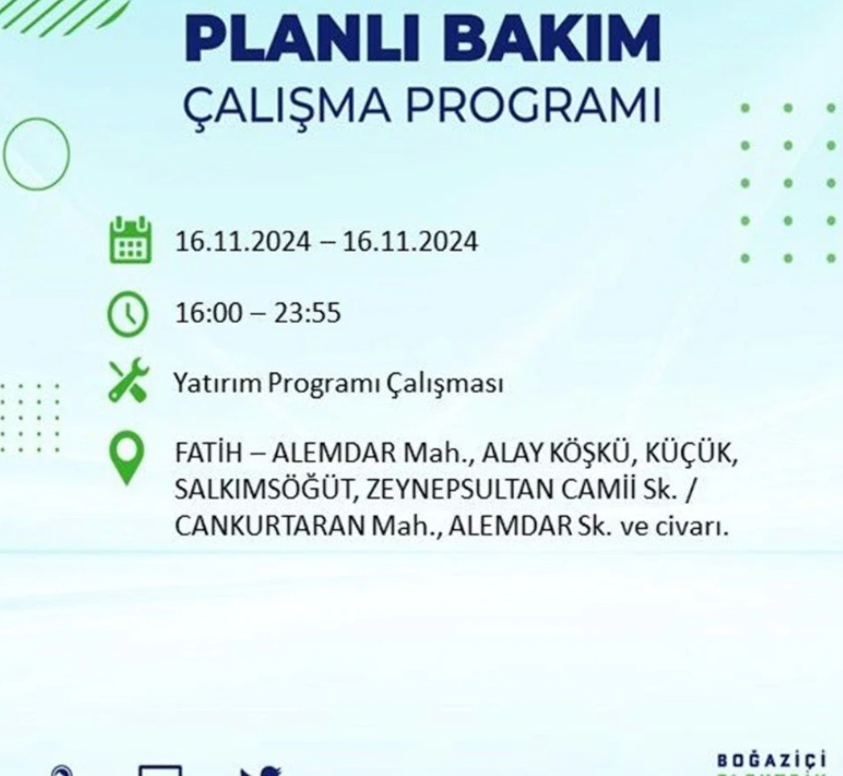 BEDAŞ açıkladı... İstanbul'da elektrik kesintisi: 16 Kasım'da hangi mahalleler etkilenecek?