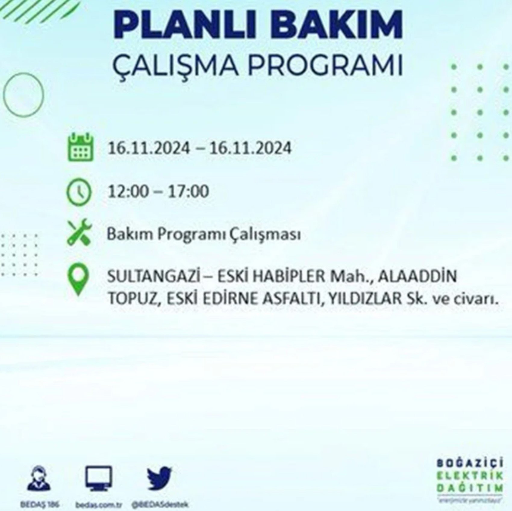 BEDAŞ açıkladı... İstanbul'da elektrik kesintisi: 16 Kasım'da hangi mahalleler etkilenecek?