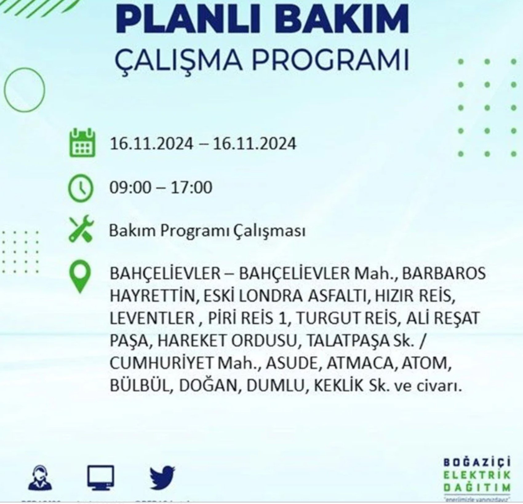 BEDAŞ açıkladı... İstanbul'da elektrik kesintisi: 16 Kasım'da hangi mahalleler etkilenecek?