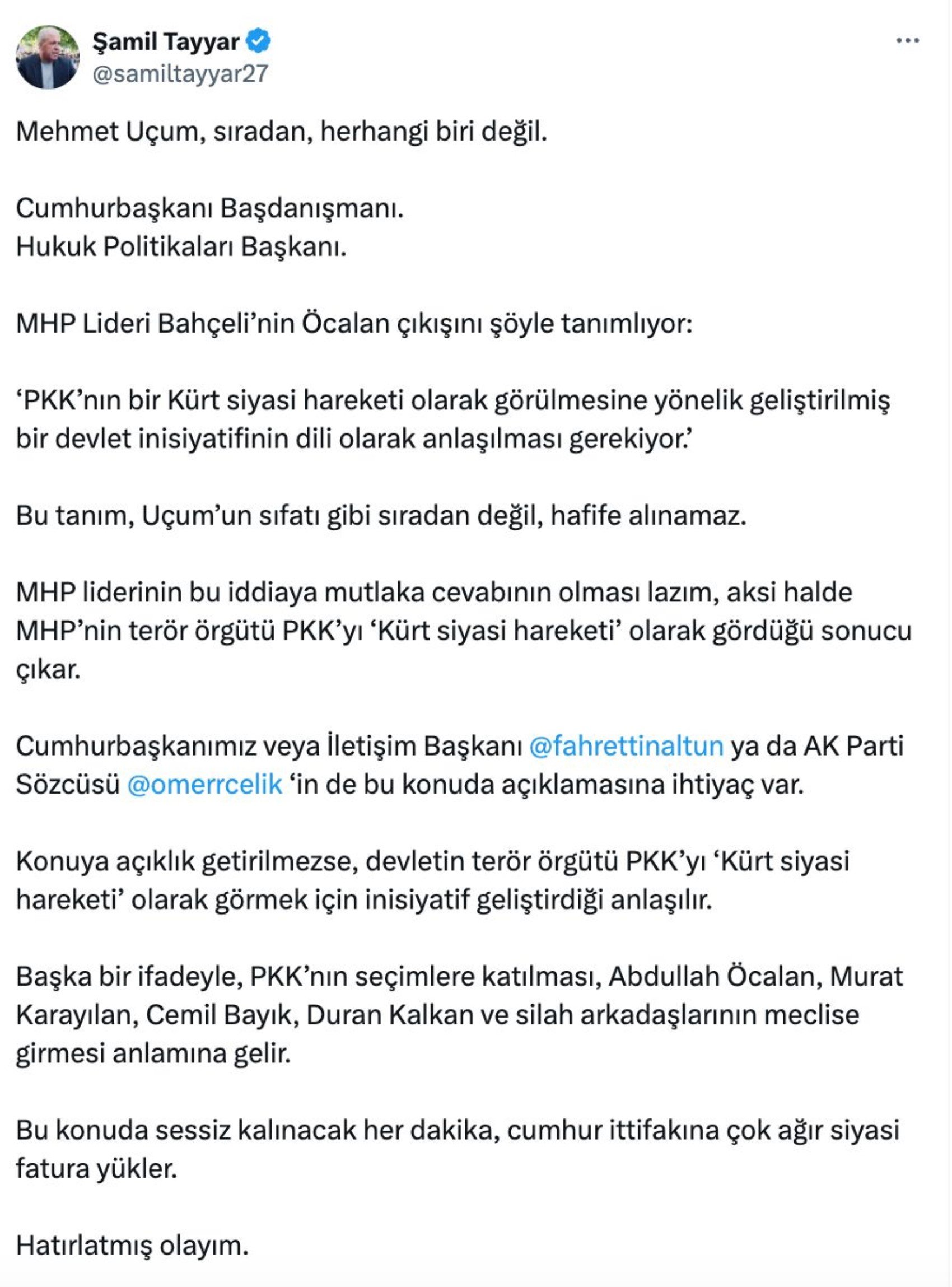 AKP ve Saray arasında ‘sorosçu’ kavgası: Şamil Tayyar’dan Mehmet Uçum’a: Adama lafını yedirirler böyle, ensendeyim