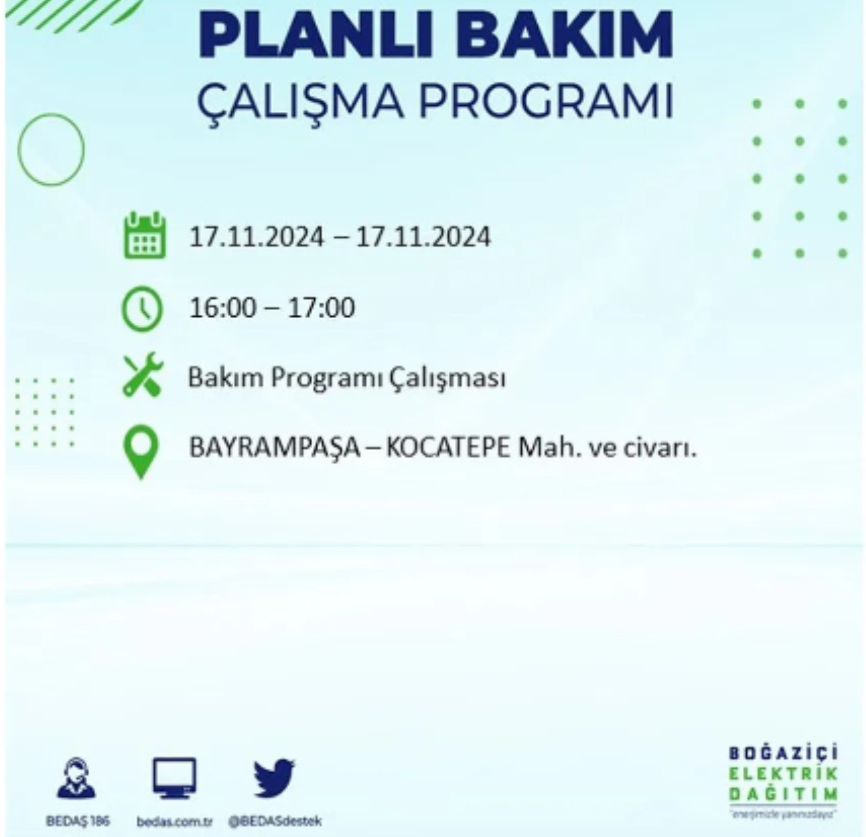 BEDAŞ açıkladı... İstanbul'da elektrik kesintisi: 17 Kasım'da hangi mahalleler etkilenecek?