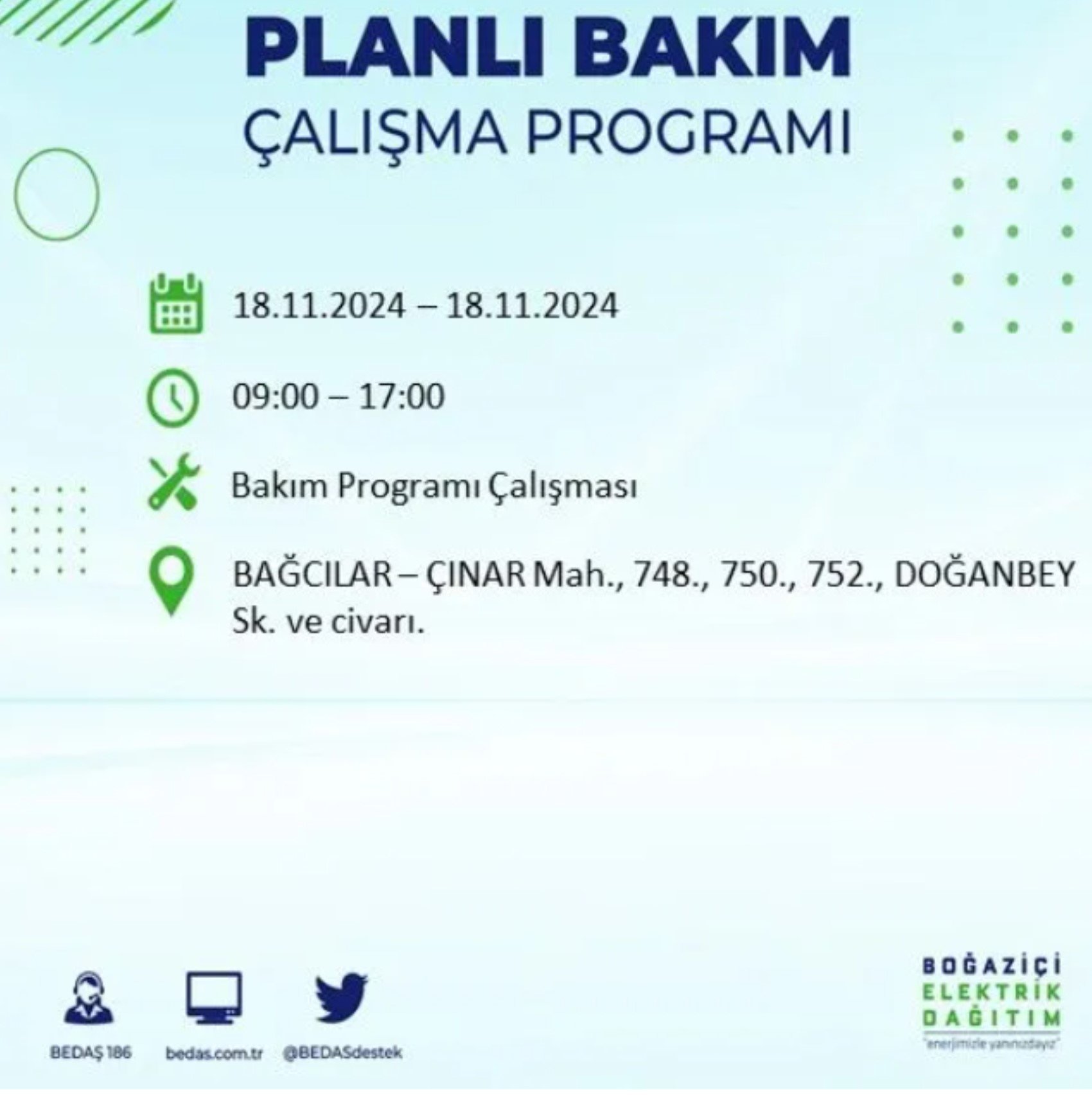 BEDAŞ açıkladı... İstanbul'da elektrik kesintisi: 18 Kasım'da hangi mahalleler etkilenecek?