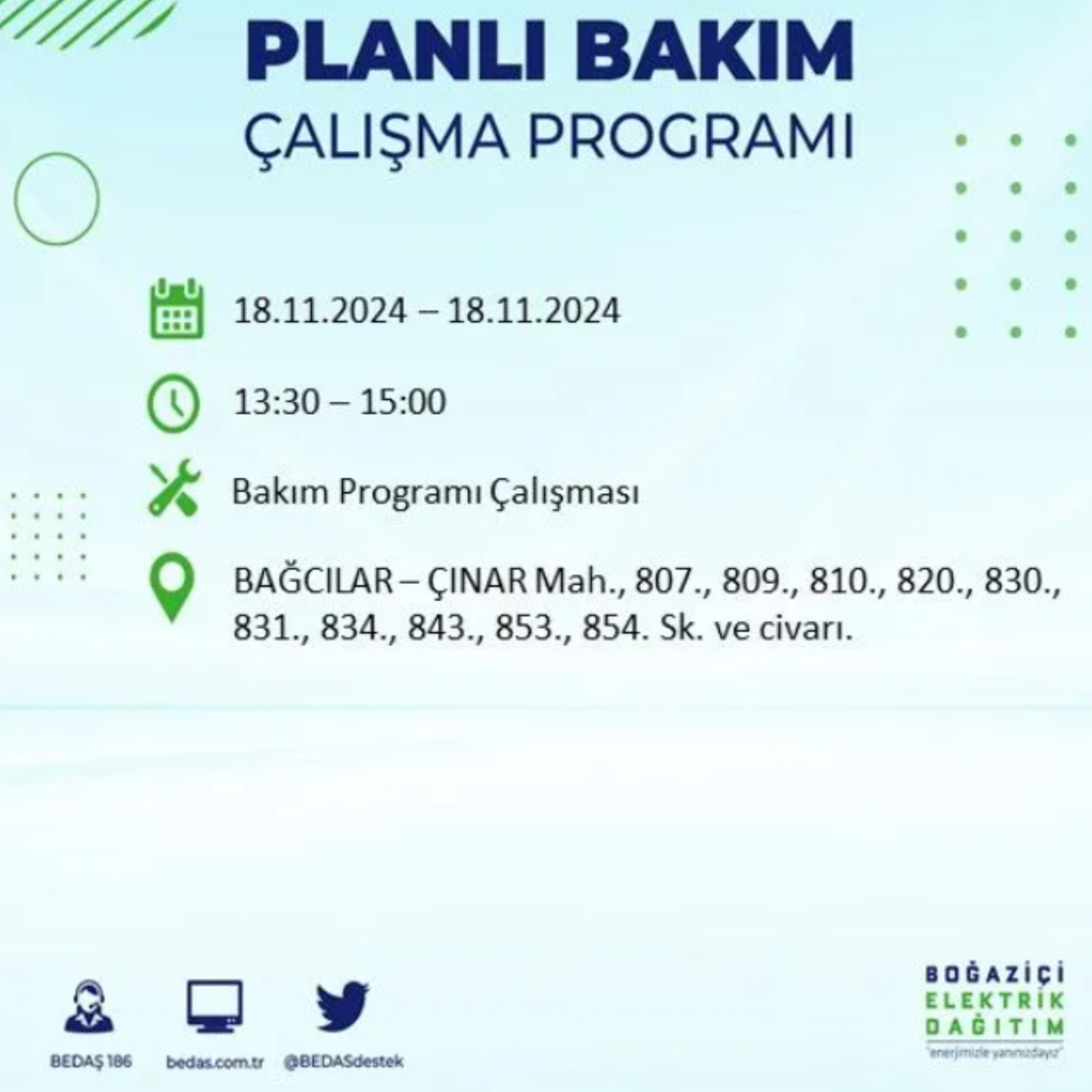 BEDAŞ açıkladı... İstanbul'da elektrik kesintisi: 18 Kasım'da hangi mahalleler etkilenecek?