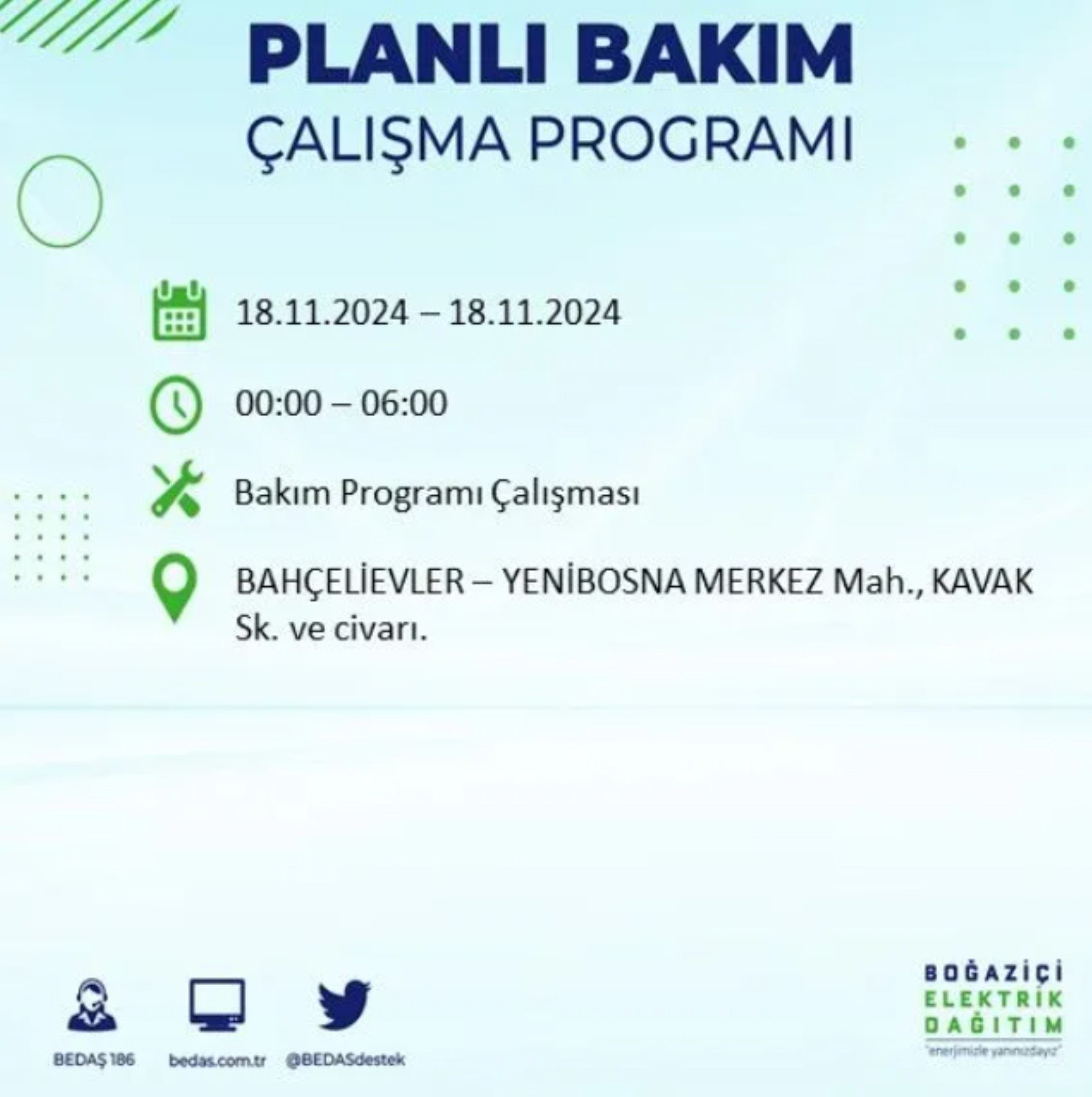 BEDAŞ açıkladı... İstanbul'da elektrik kesintisi: 18 Kasım'da hangi mahalleler etkilenecek?