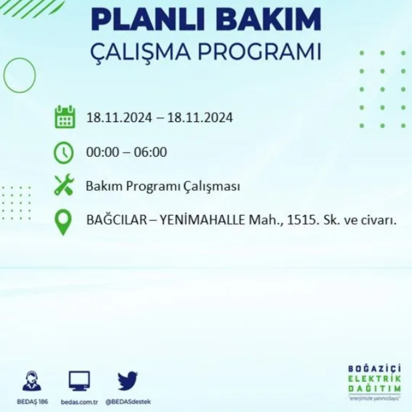 BEDAŞ açıkladı... İstanbul'da elektrik kesintisi: 18 Kasım'da hangi mahalleler etkilenecek?