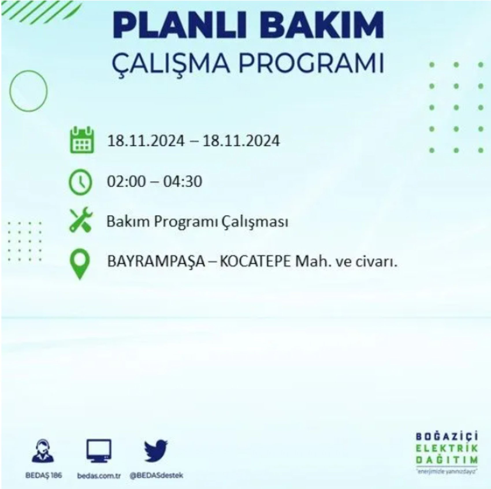 BEDAŞ açıkladı... İstanbul'da elektrik kesintisi: 18 Kasım'da hangi mahalleler etkilenecek?