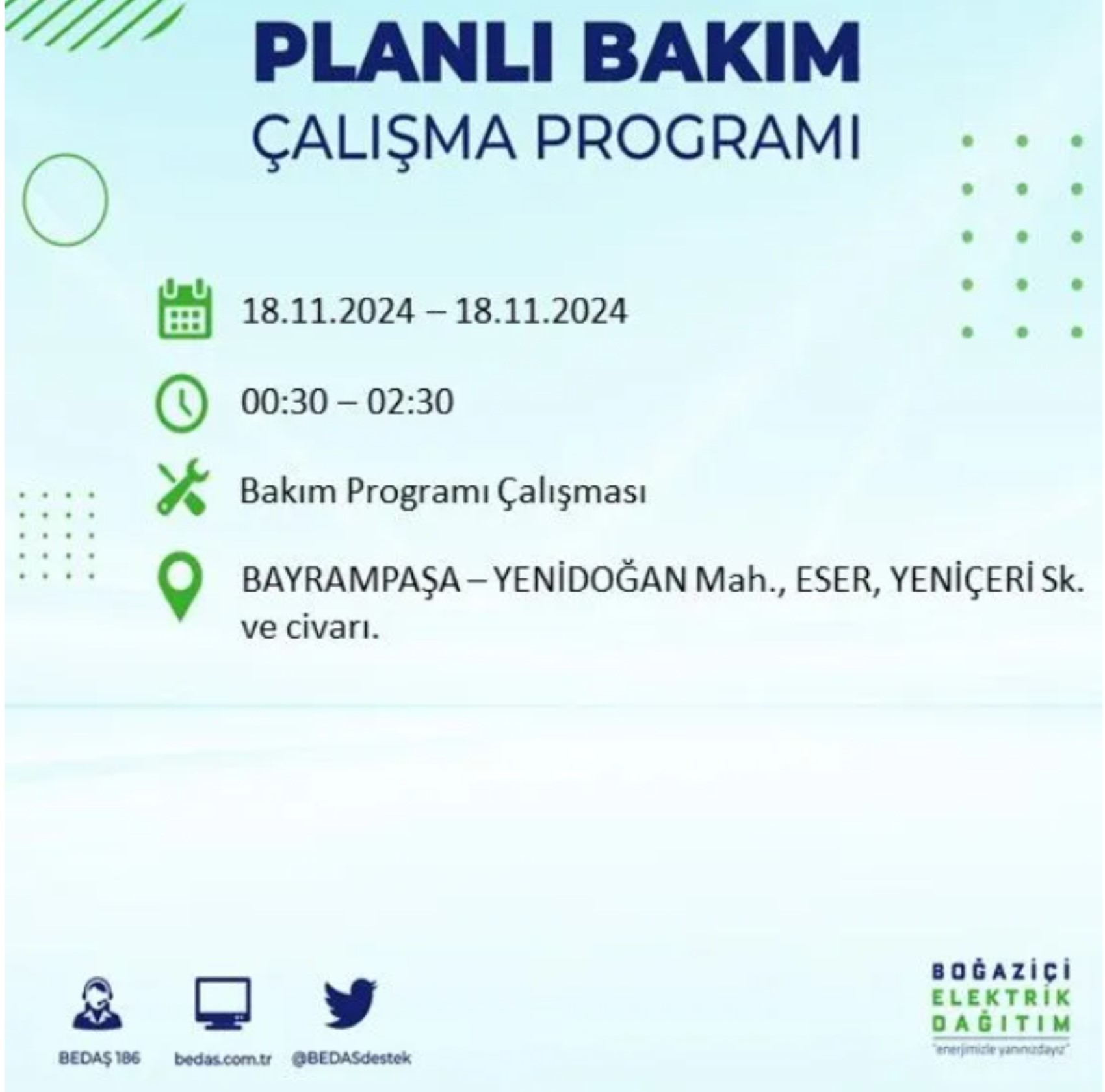 BEDAŞ açıkladı... İstanbul'da elektrik kesintisi: 18 Kasım'da hangi mahalleler etkilenecek?