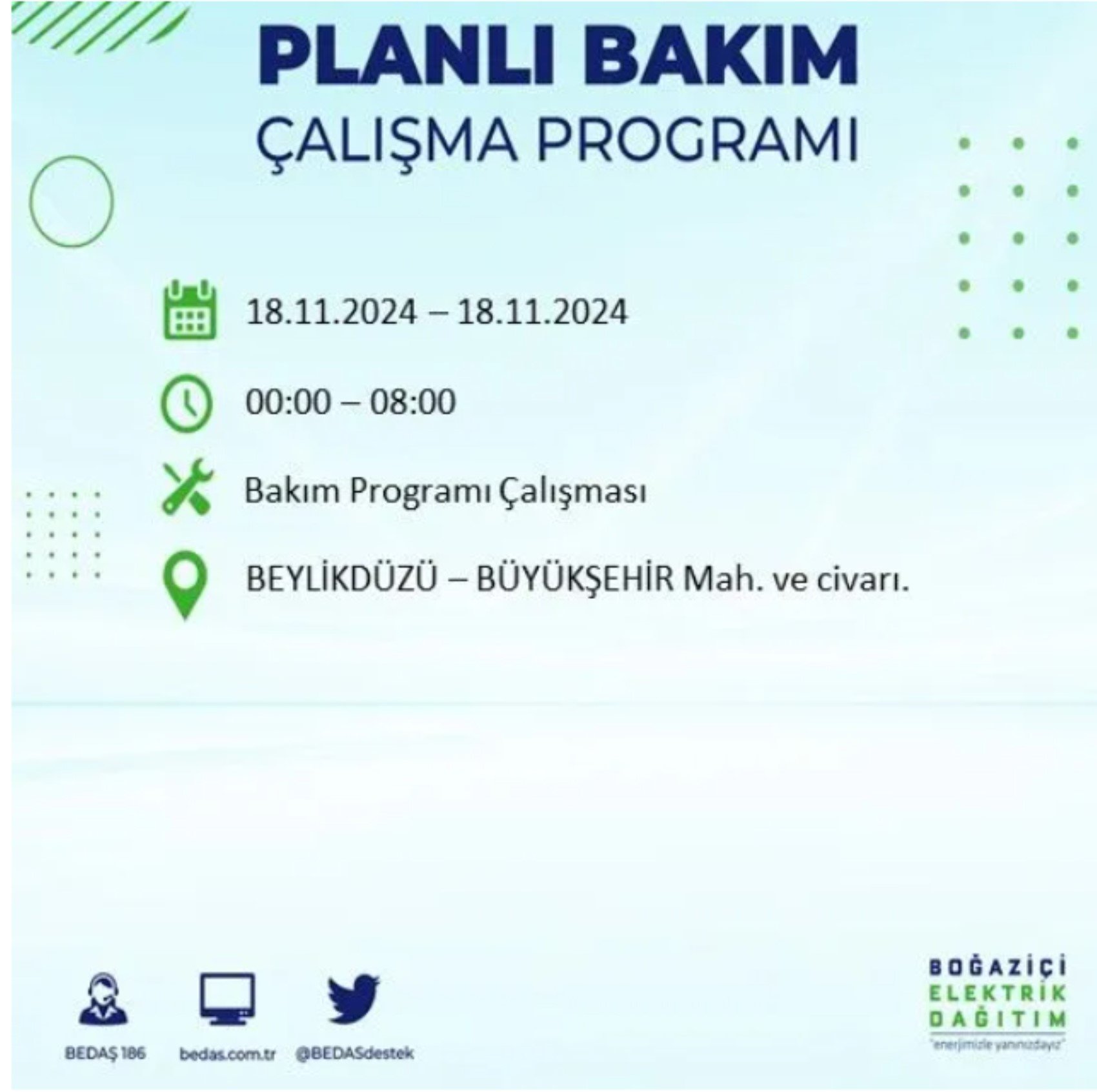 BEDAŞ açıkladı... İstanbul'da elektrik kesintisi: 18 Kasım'da hangi mahalleler etkilenecek?