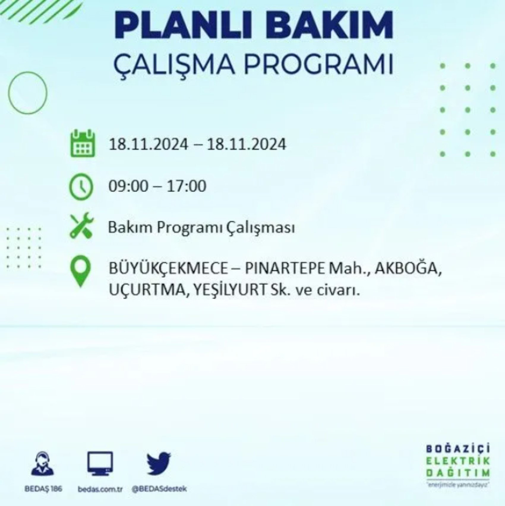 BEDAŞ açıkladı... İstanbul'da elektrik kesintisi: 18 Kasım'da hangi mahalleler etkilenecek?