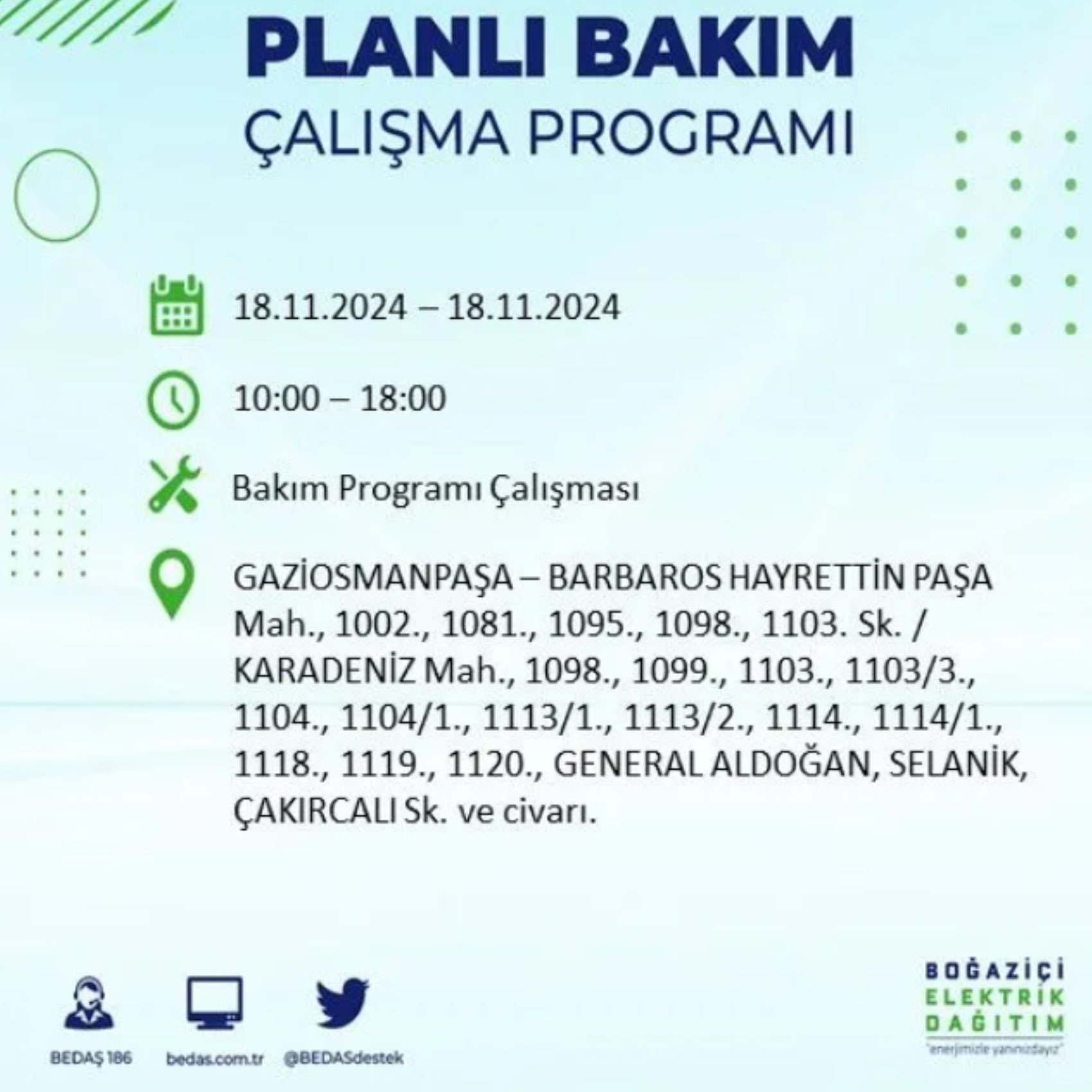 BEDAŞ açıkladı... İstanbul'da elektrik kesintisi: 18 Kasım'da hangi mahalleler etkilenecek?