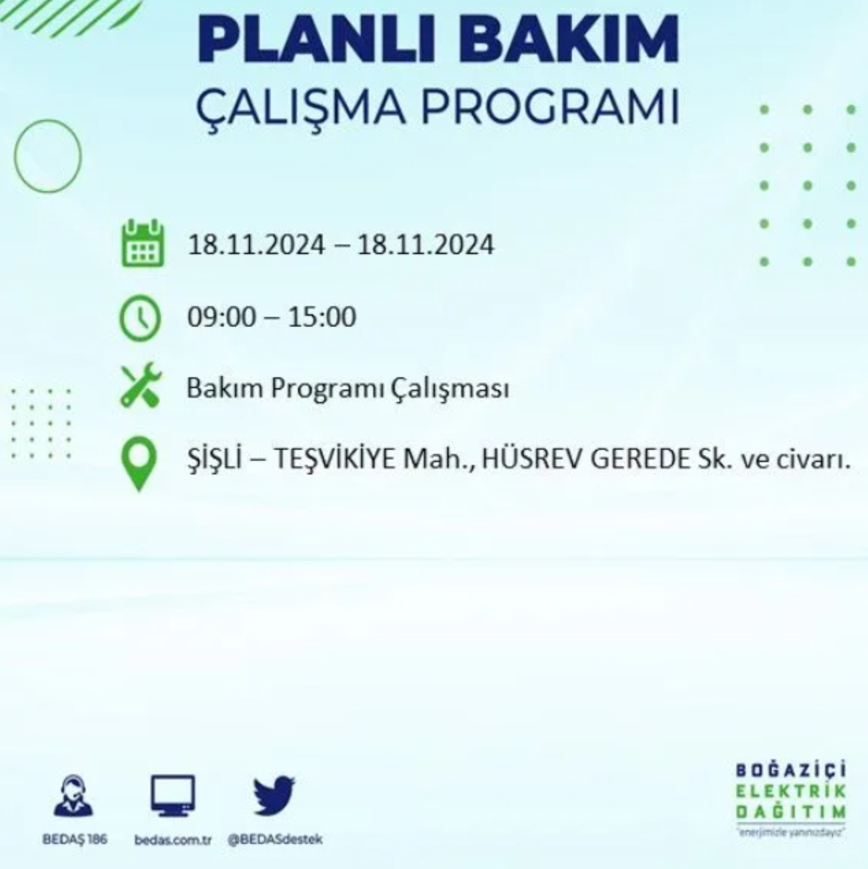 BEDAŞ açıkladı... İstanbul'da elektrik kesintisi: 18 Kasım'da hangi mahalleler etkilenecek?