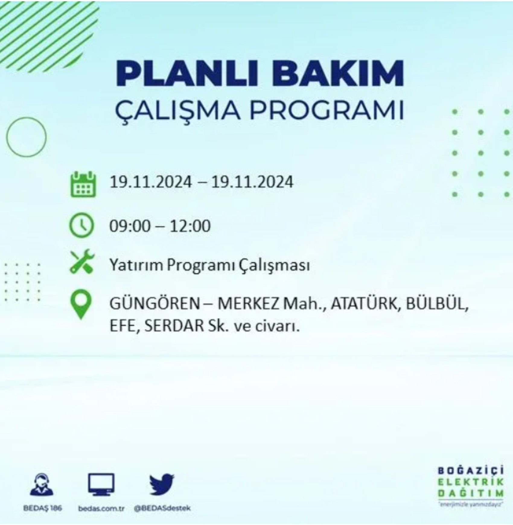 BEDAŞ açıkladı... İstanbul'da elektrik kesintisi: 19 Kasım'da hangi mahalleler etkilenecek?