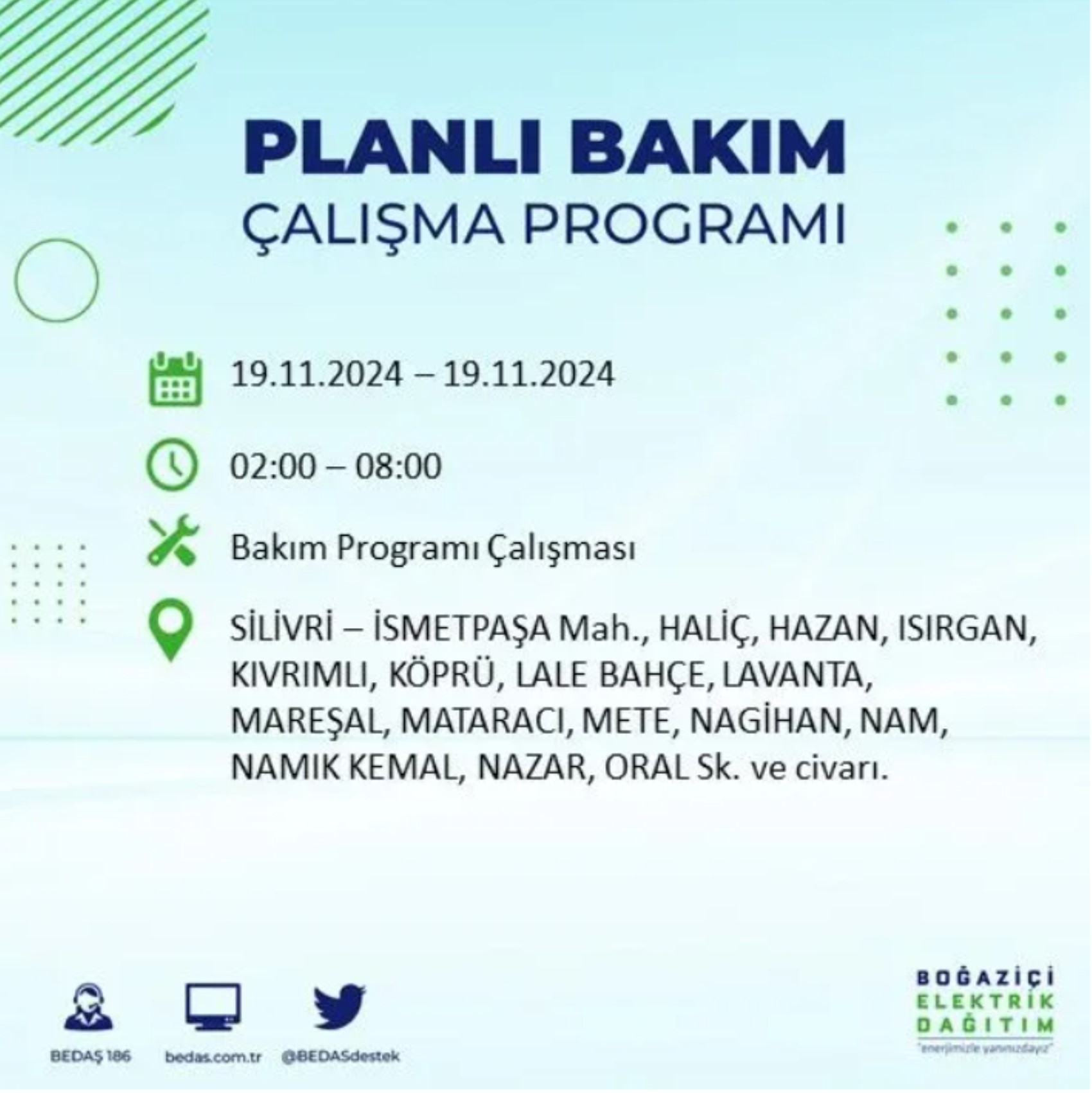 BEDAŞ açıkladı... İstanbul'da elektrik kesintisi: 19 Kasım'da hangi mahalleler etkilenecek?