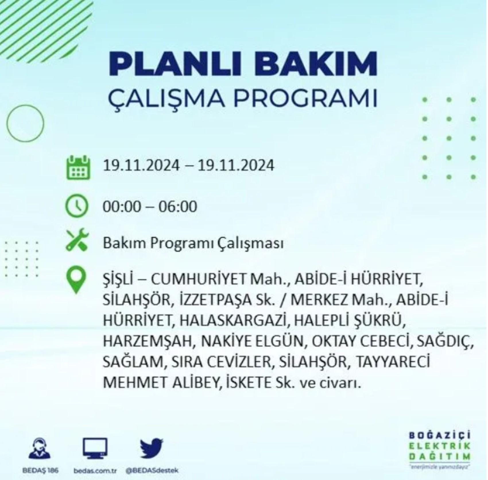 BEDAŞ açıkladı... İstanbul'da elektrik kesintisi: 19 Kasım'da hangi mahalleler etkilenecek?