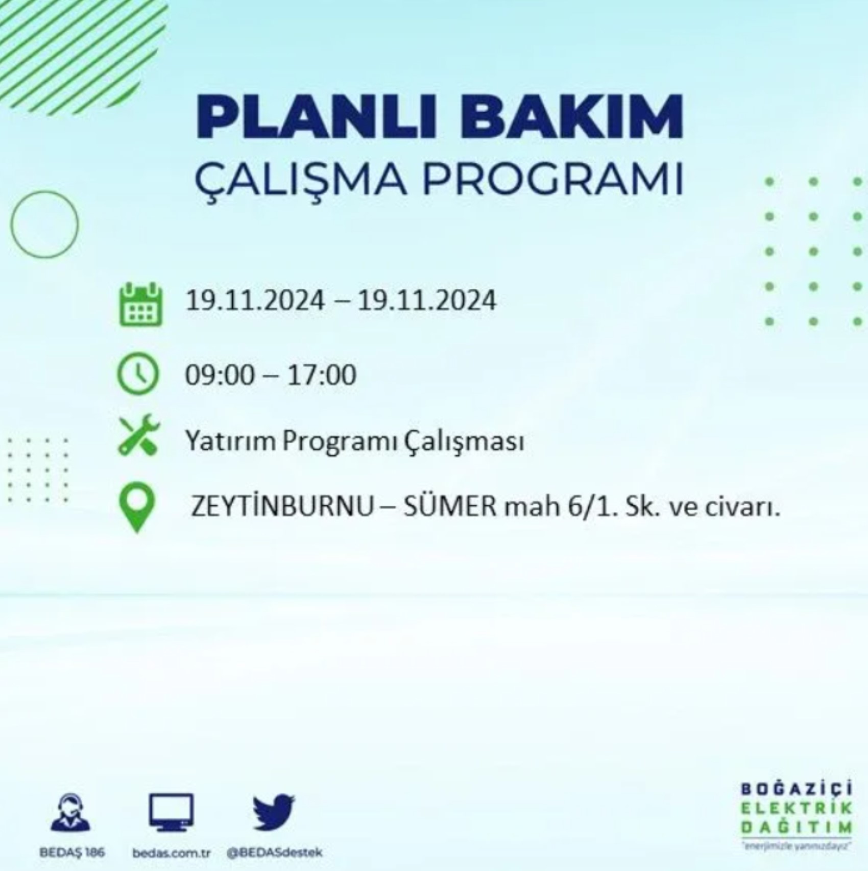 BEDAŞ açıkladı... İstanbul'da elektrik kesintisi: 19 Kasım'da hangi mahalleler etkilenecek?