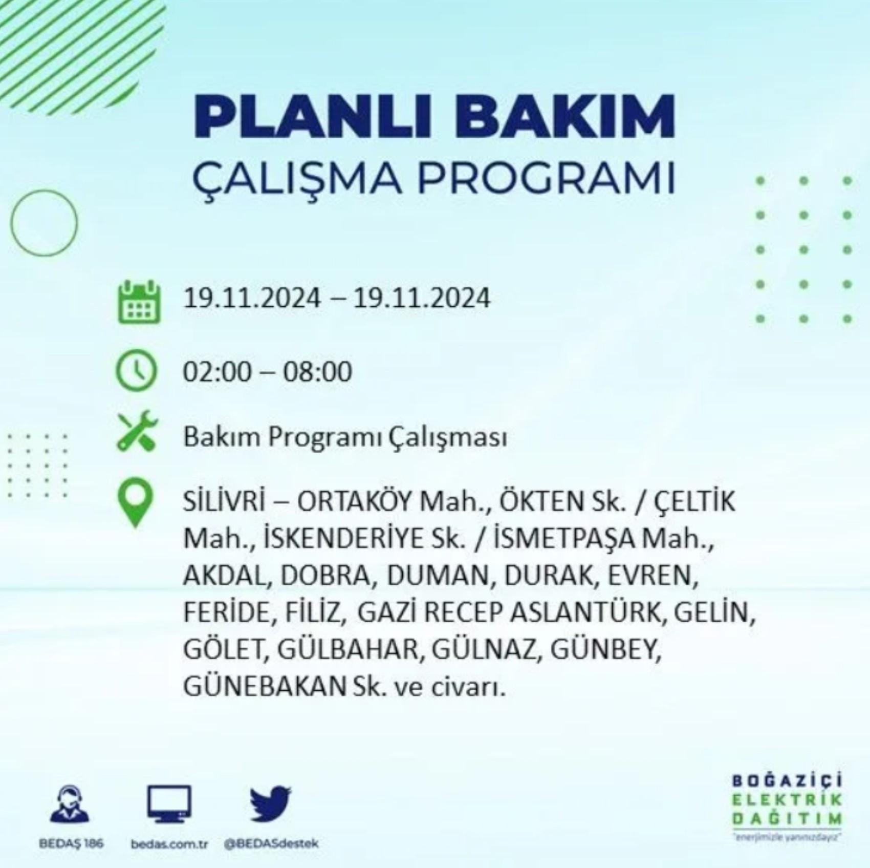 BEDAŞ açıkladı... İstanbul'da elektrik kesintisi: 19 Kasım'da hangi mahalleler etkilenecek?