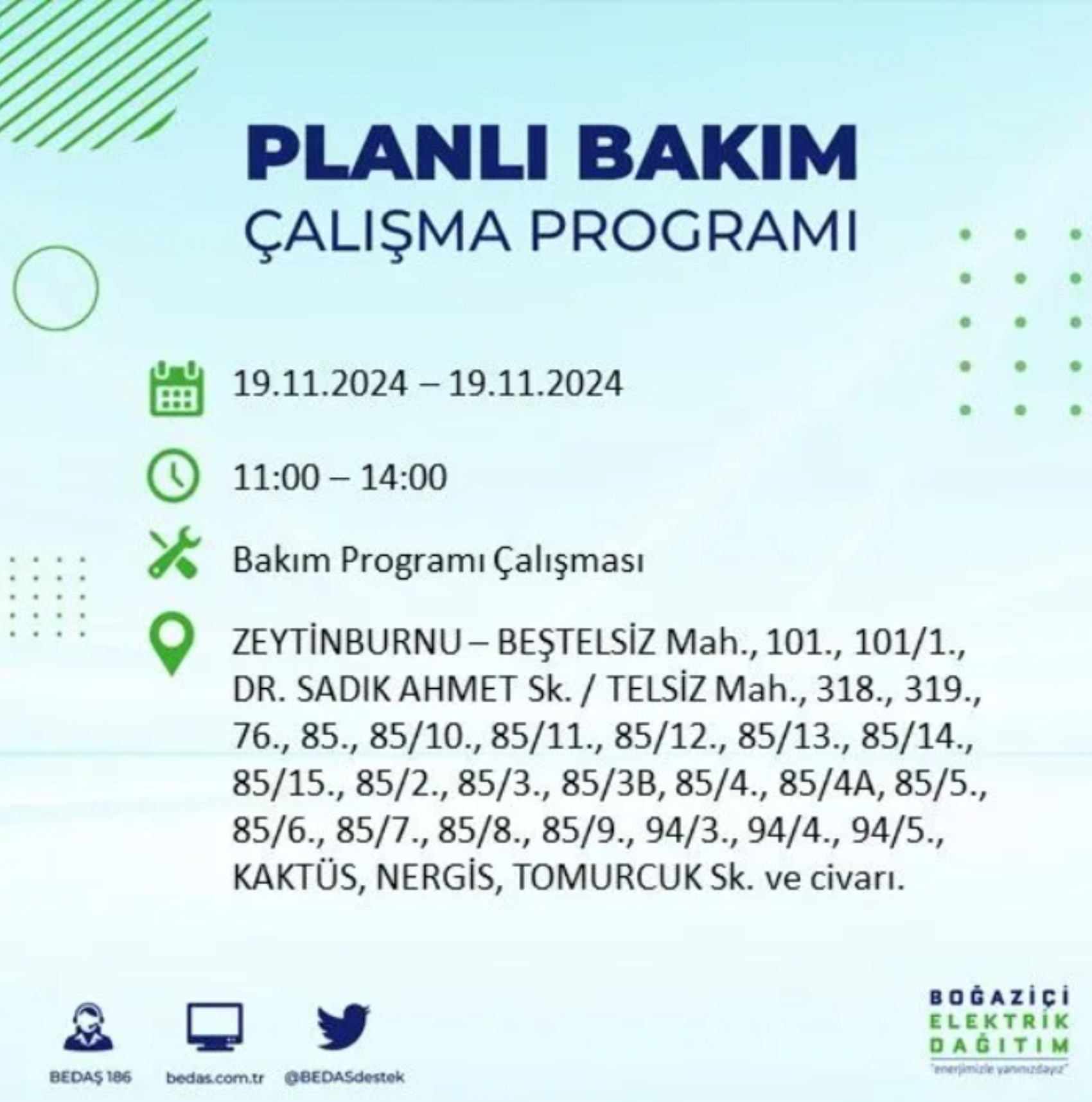 BEDAŞ açıkladı... İstanbul'da elektrik kesintisi: 19 Kasım'da hangi mahalleler etkilenecek?