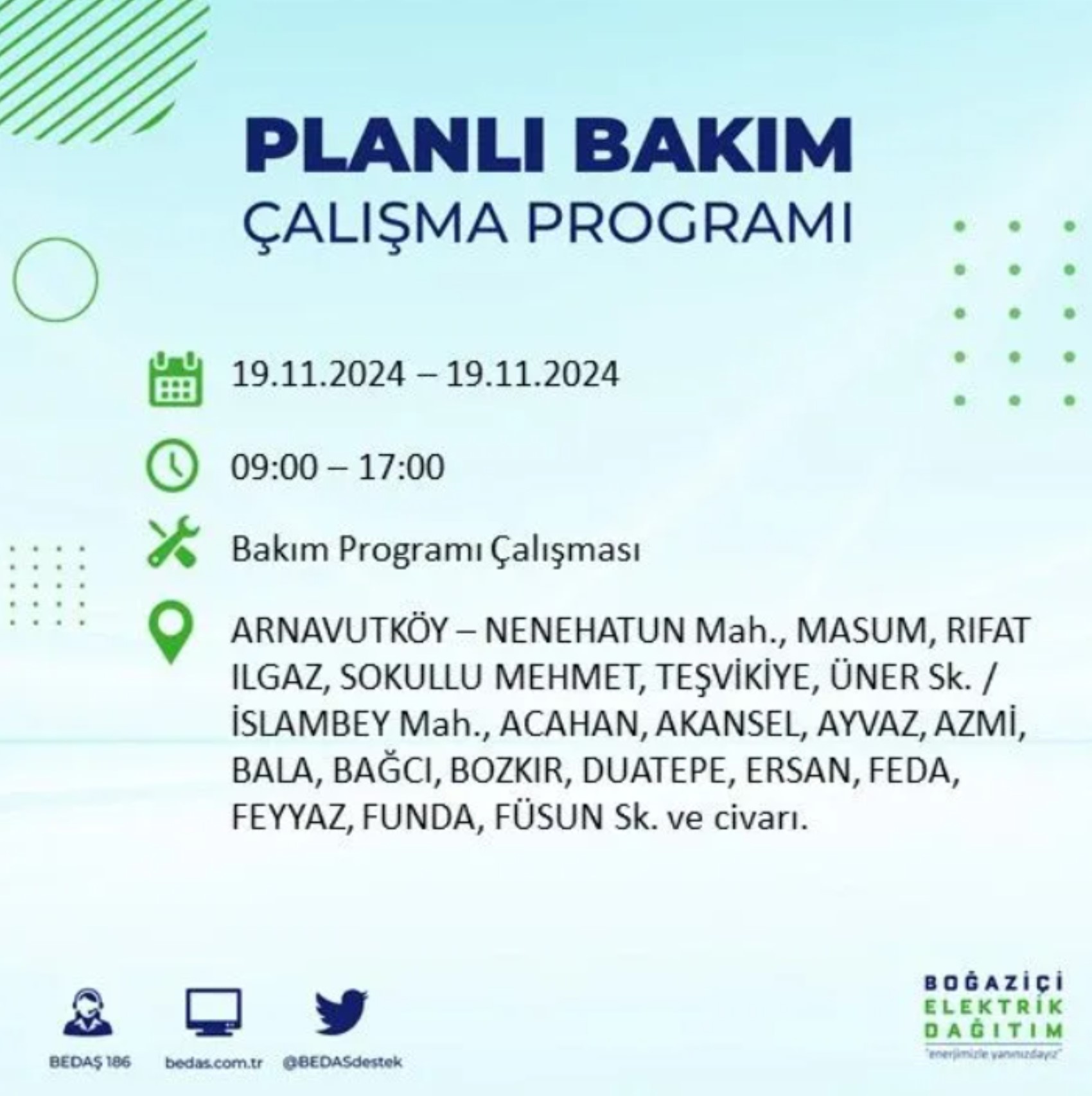 BEDAŞ açıkladı... İstanbul'da elektrik kesintisi: 19 Kasım'da hangi mahalleler etkilenecek?