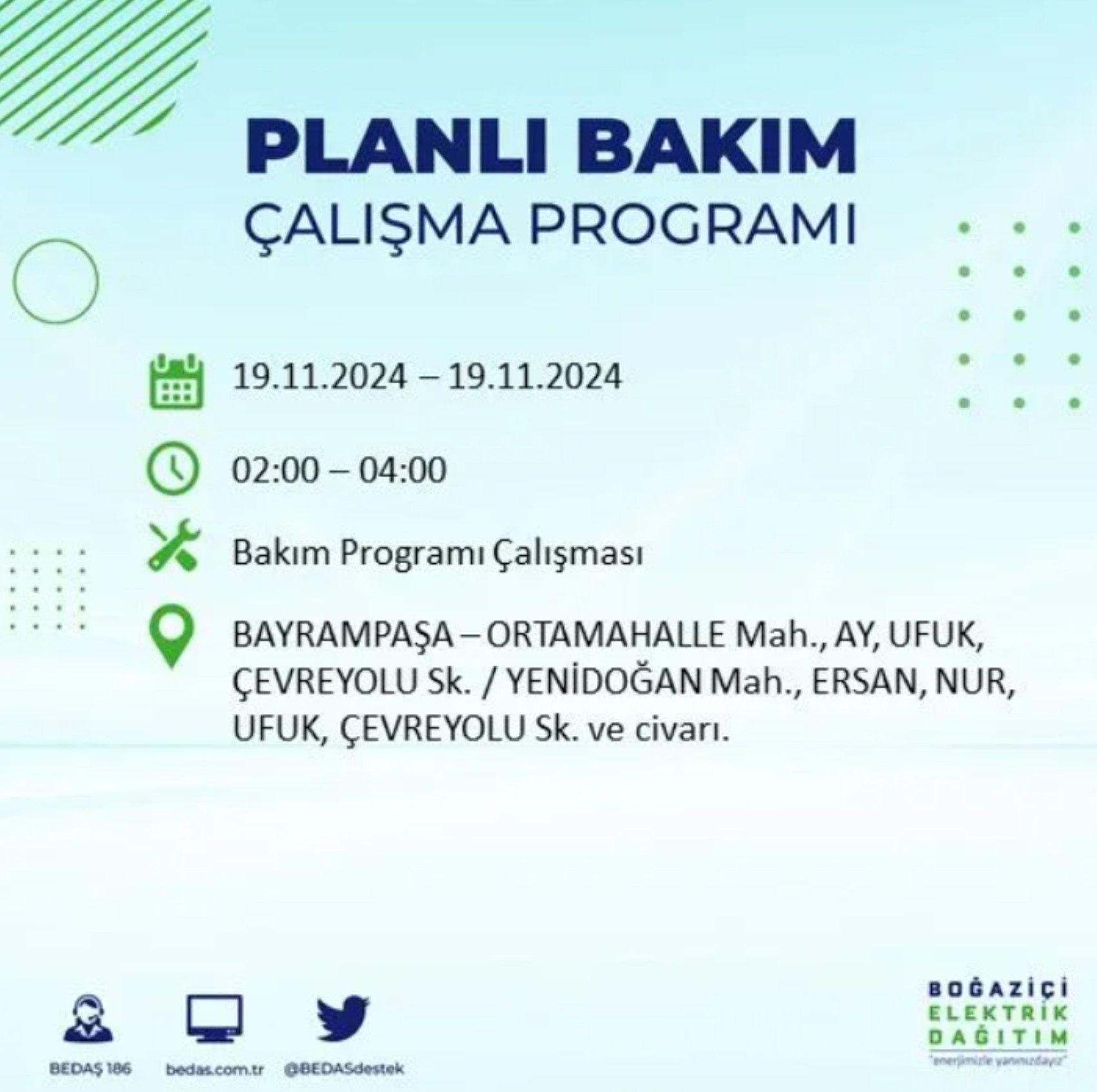 BEDAŞ açıkladı... İstanbul'da elektrik kesintisi: 19 Kasım'da hangi mahalleler etkilenecek?