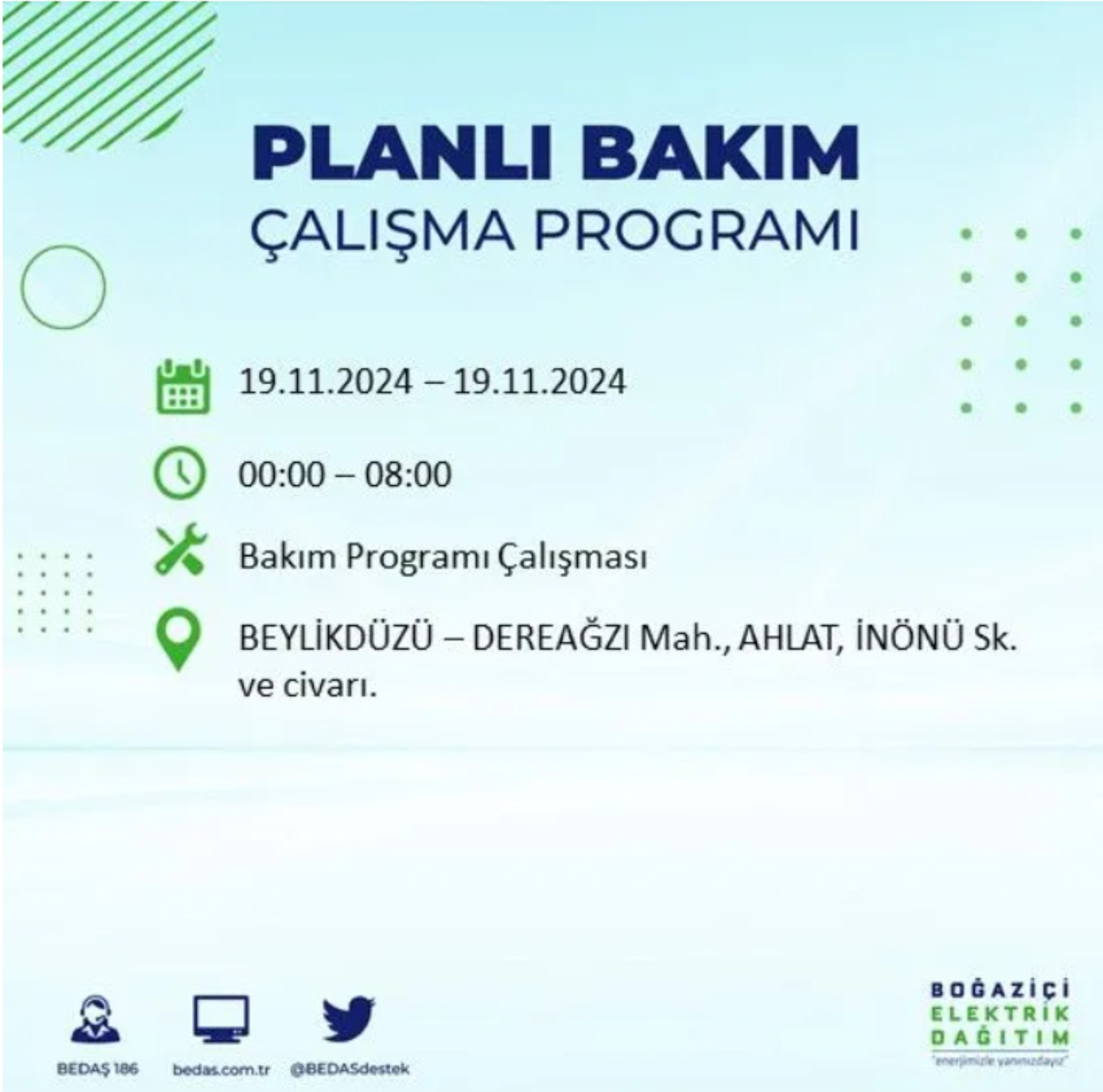 BEDAŞ açıkladı... İstanbul'da elektrik kesintisi: 19 Kasım'da hangi mahalleler etkilenecek?