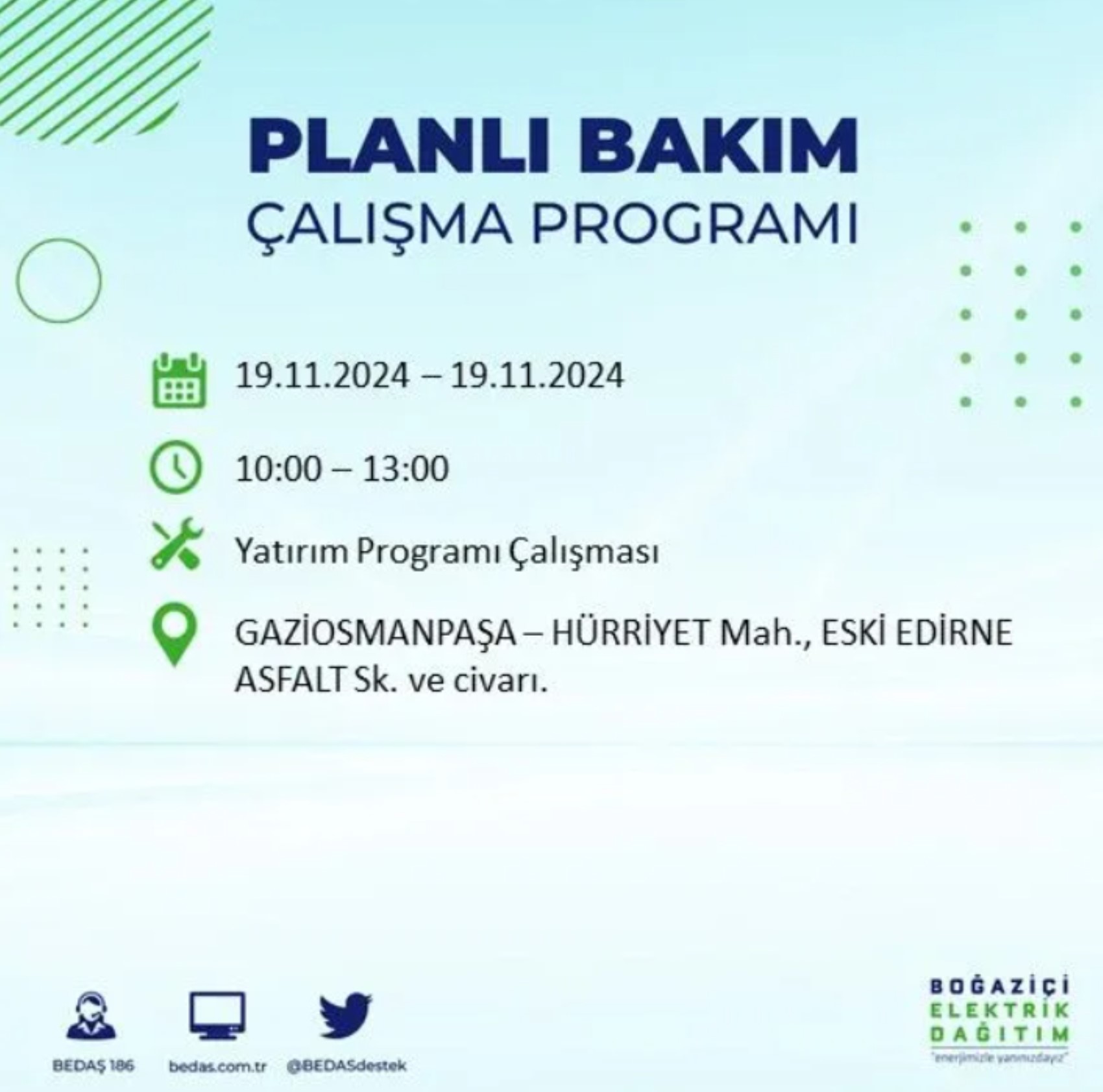 BEDAŞ açıkladı... İstanbul'da elektrik kesintisi: 19 Kasım'da hangi mahalleler etkilenecek?