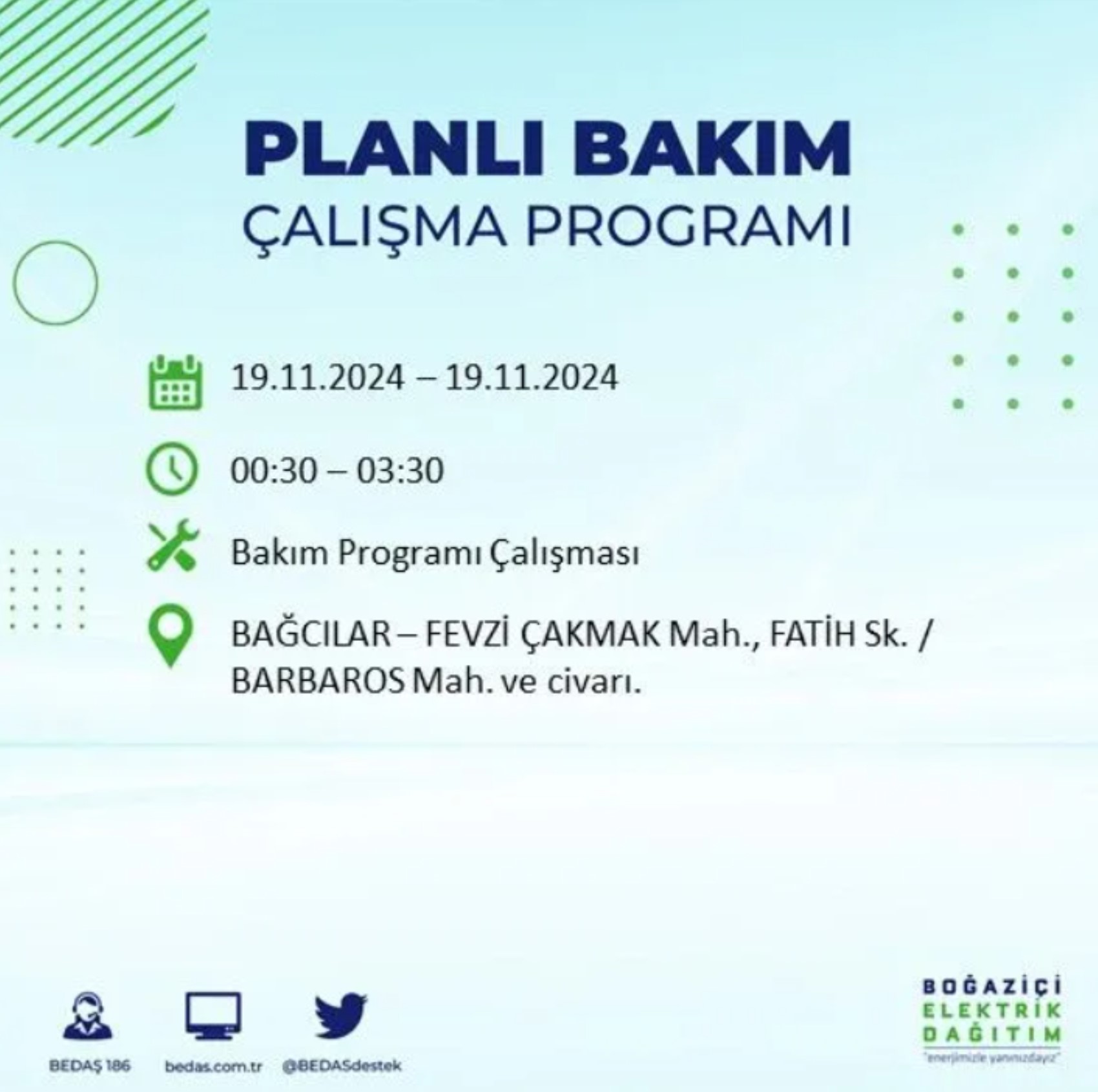 BEDAŞ açıkladı... İstanbul'da elektrik kesintisi: 19 Kasım'da hangi mahalleler etkilenecek?