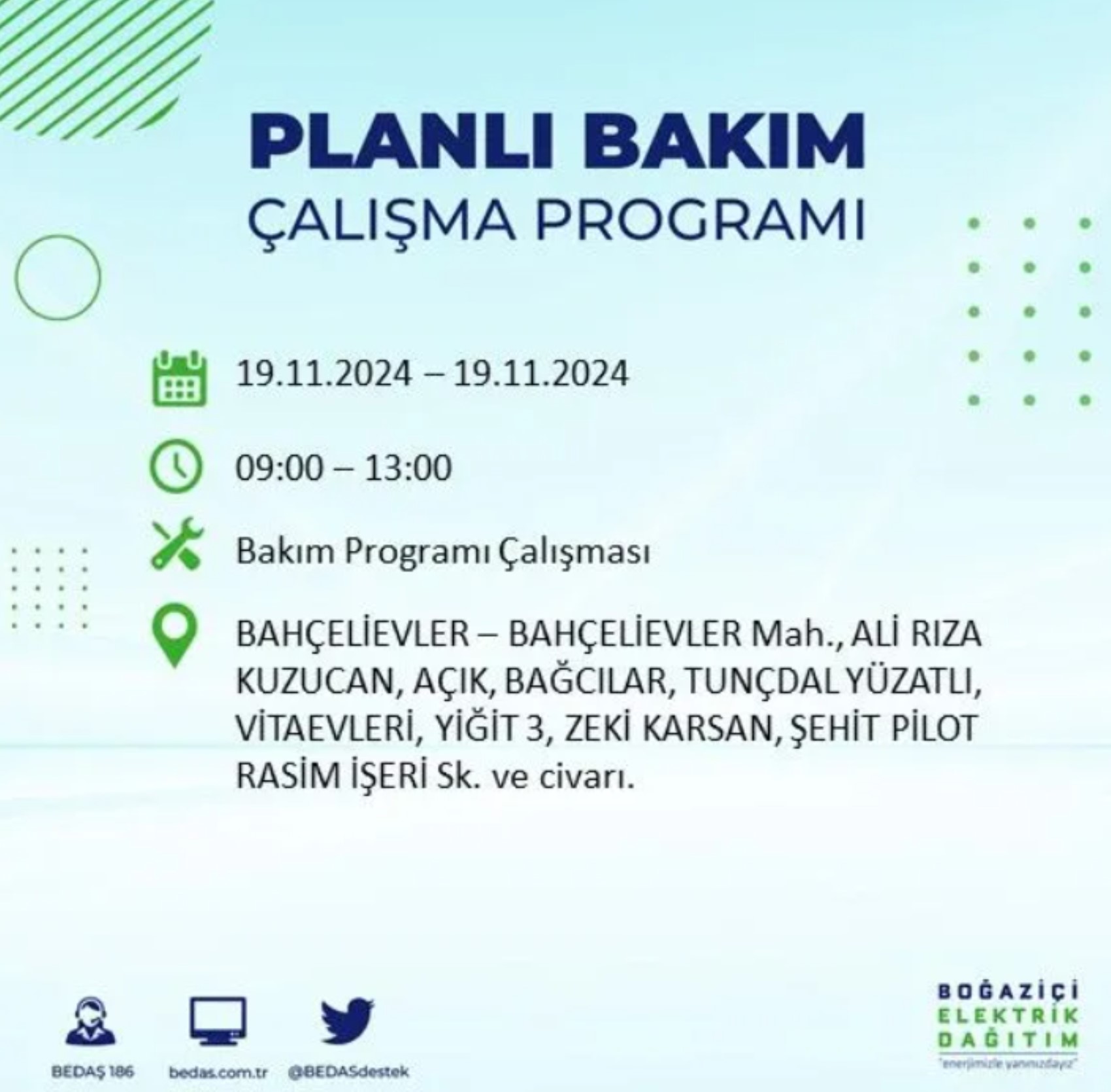 BEDAŞ açıkladı... İstanbul'da elektrik kesintisi: 19 Kasım'da hangi mahalleler etkilenecek?