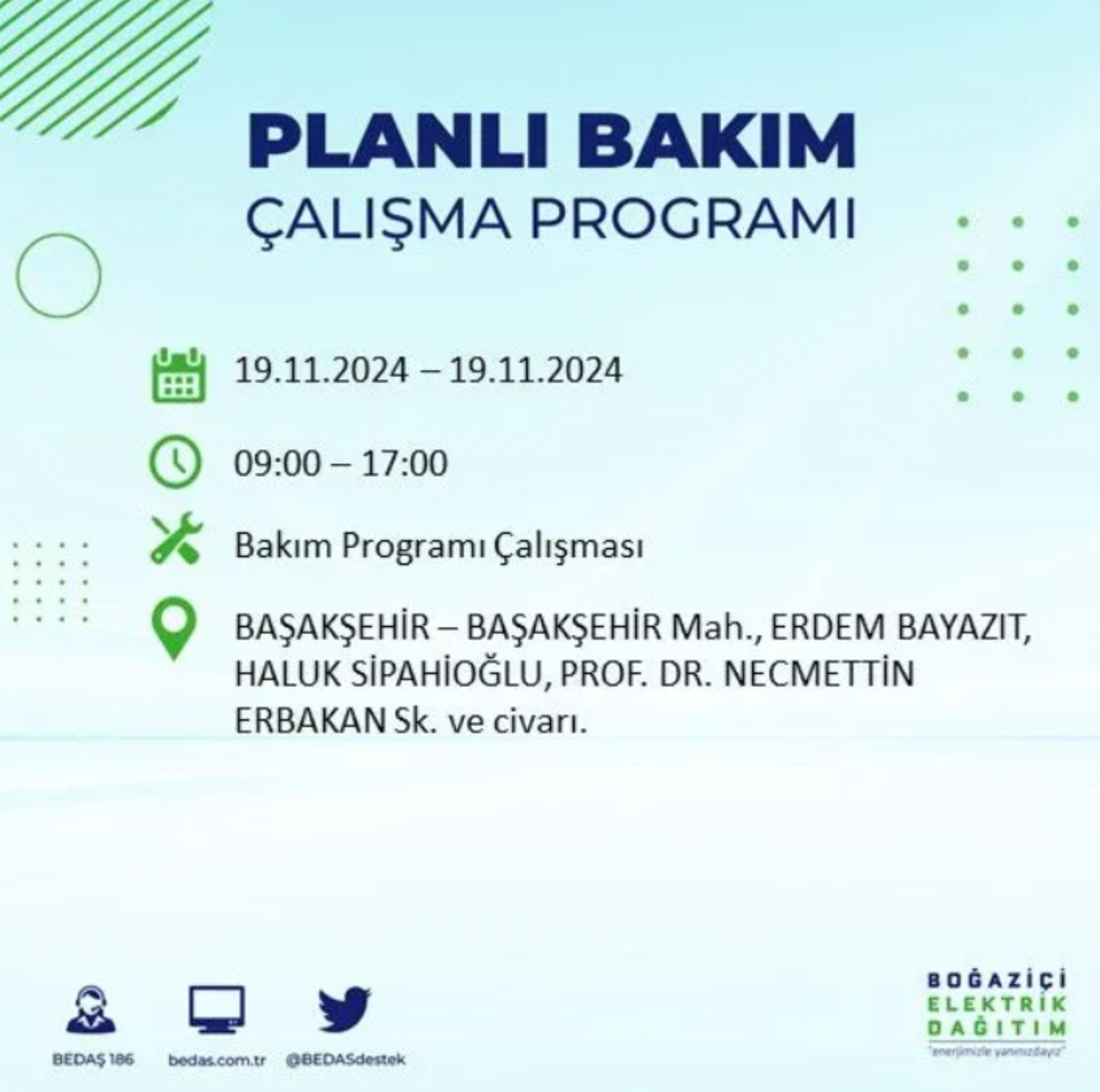 BEDAŞ açıkladı... İstanbul'da elektrik kesintisi: 19 Kasım'da hangi mahalleler etkilenecek?