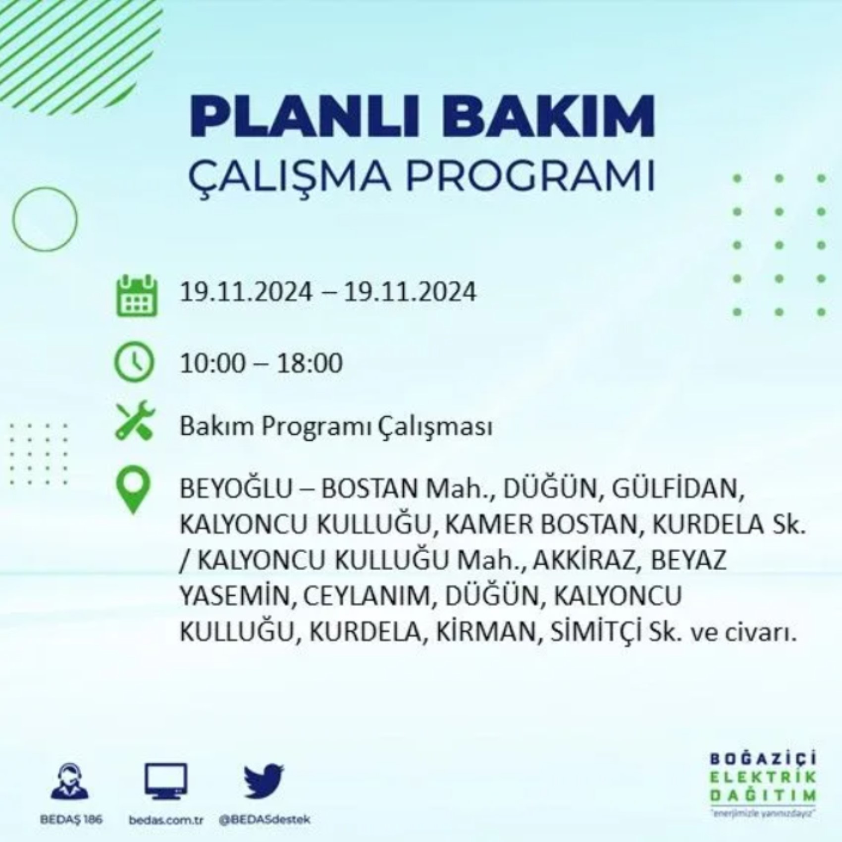 BEDAŞ açıkladı... İstanbul'da elektrik kesintisi: 19 Kasım'da hangi mahalleler etkilenecek?