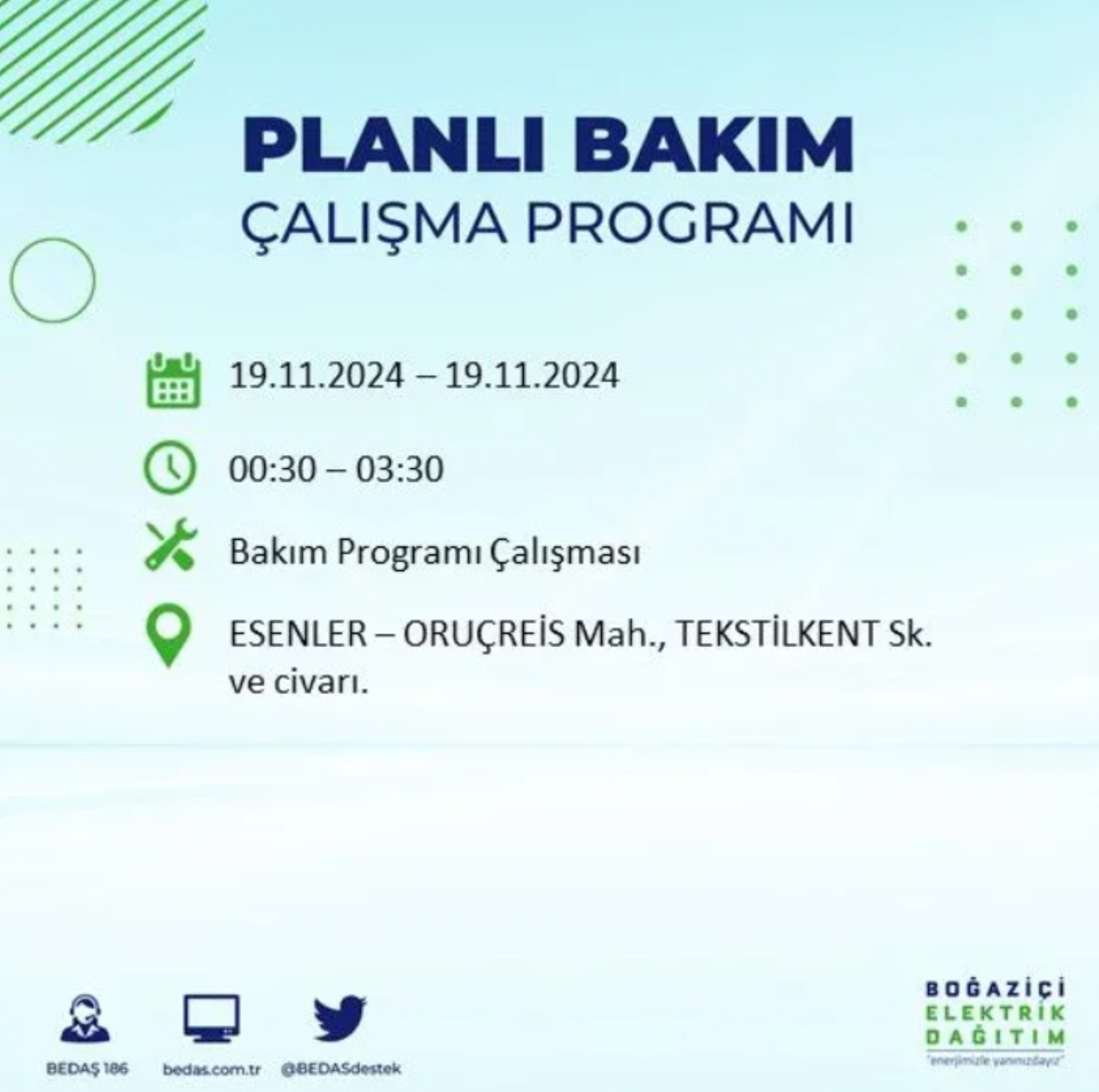 BEDAŞ açıkladı... İstanbul'da elektrik kesintisi: 19 Kasım'da hangi mahalleler etkilenecek?