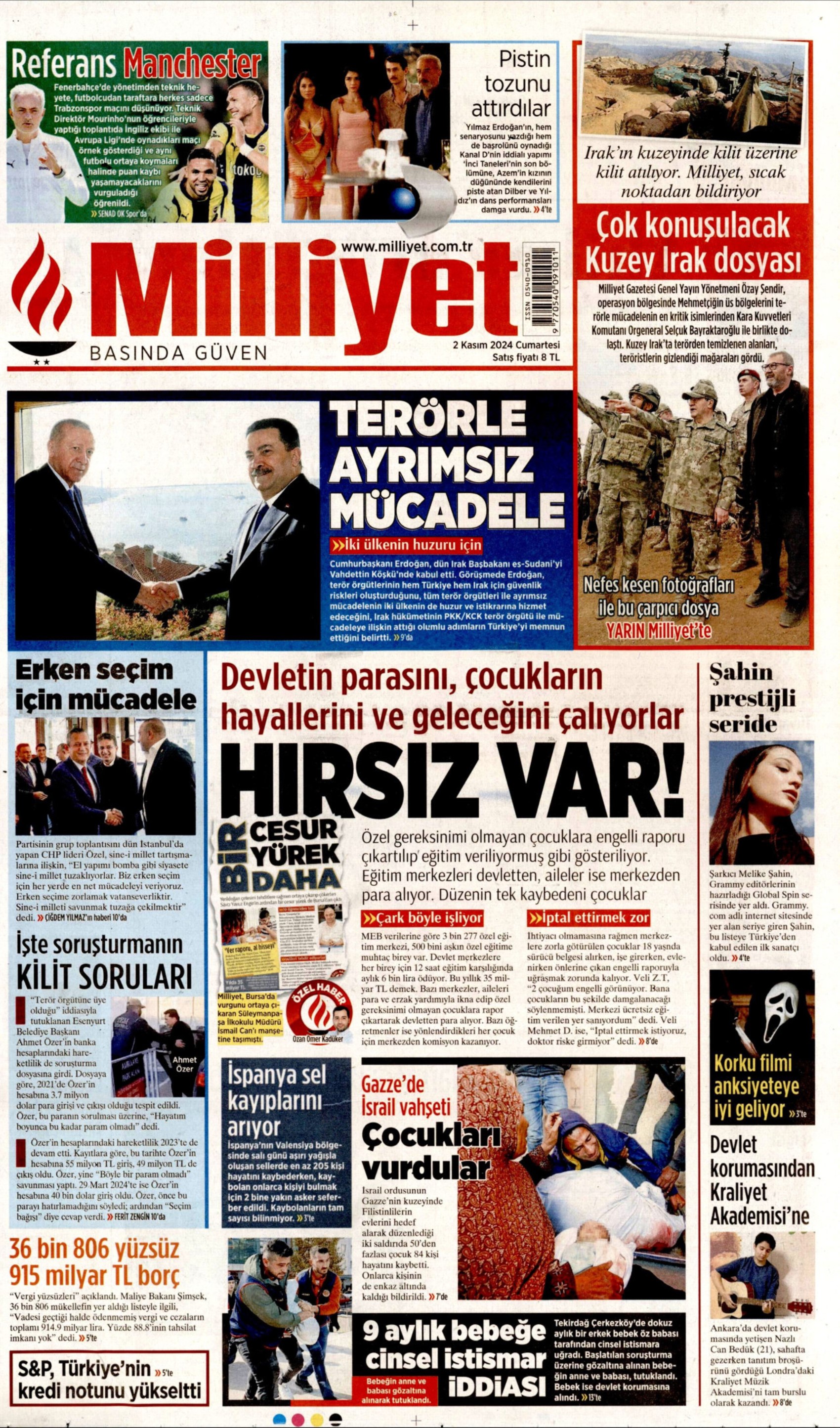 Prime pagine dei giornali del 2 novembre 2024: İmamoğlu e Yavaş nel mirino dei media filogovernativi!