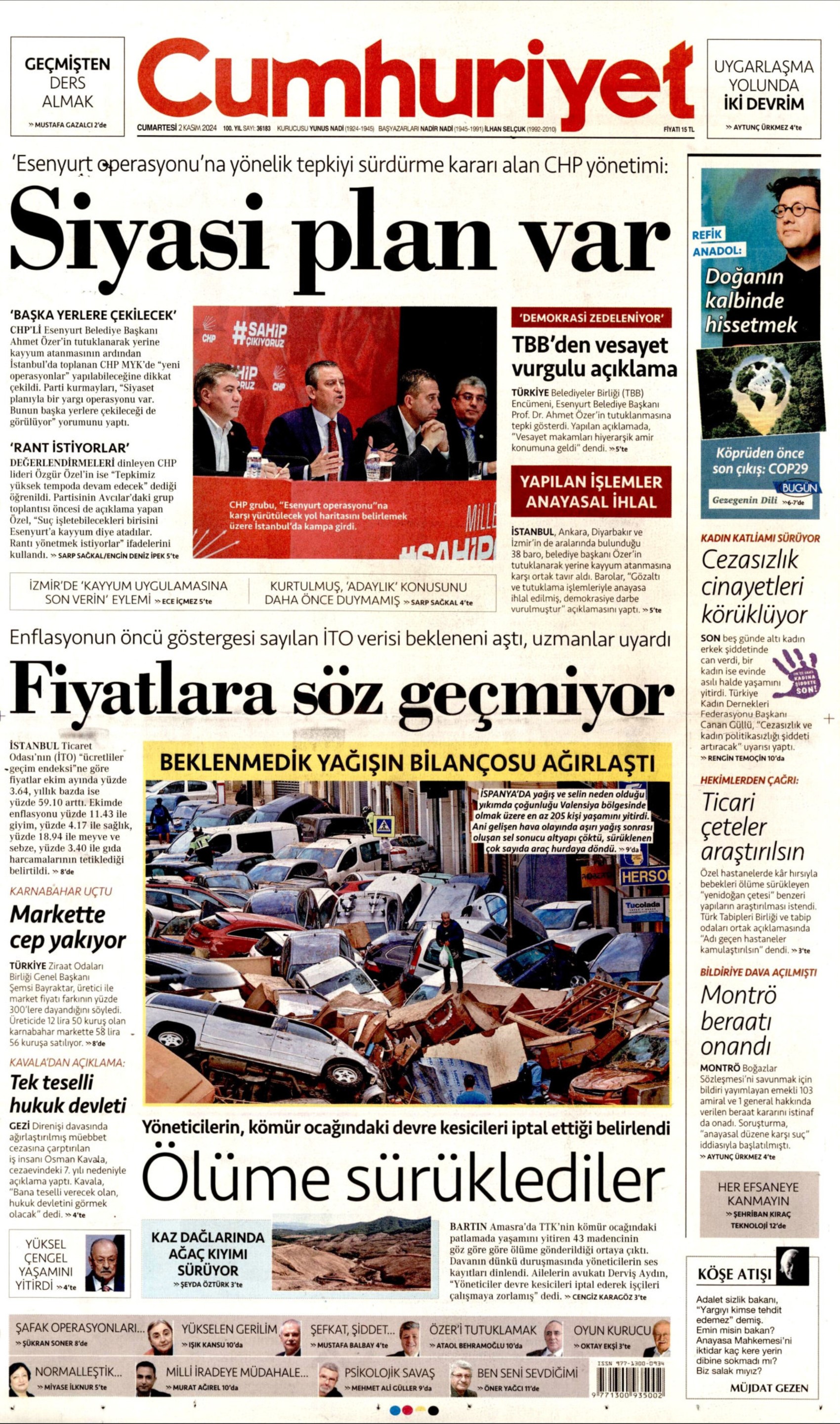 Prime pagine dei giornali del 2 novembre 2024: İmamoğlu e Yavaş nel mirino dei media filogovernativi!