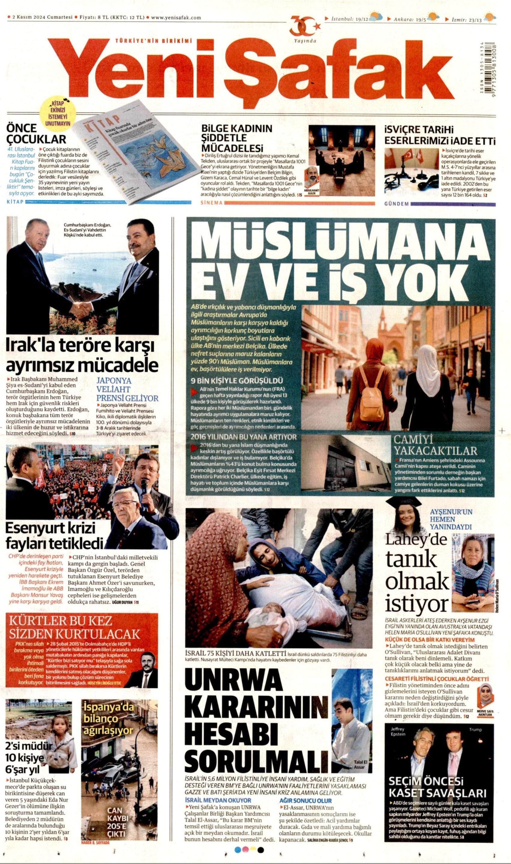 Prime pagine dei giornali del 2 novembre 2024: İmamoğlu e Yavaş nel mirino dei media filogovernativi!