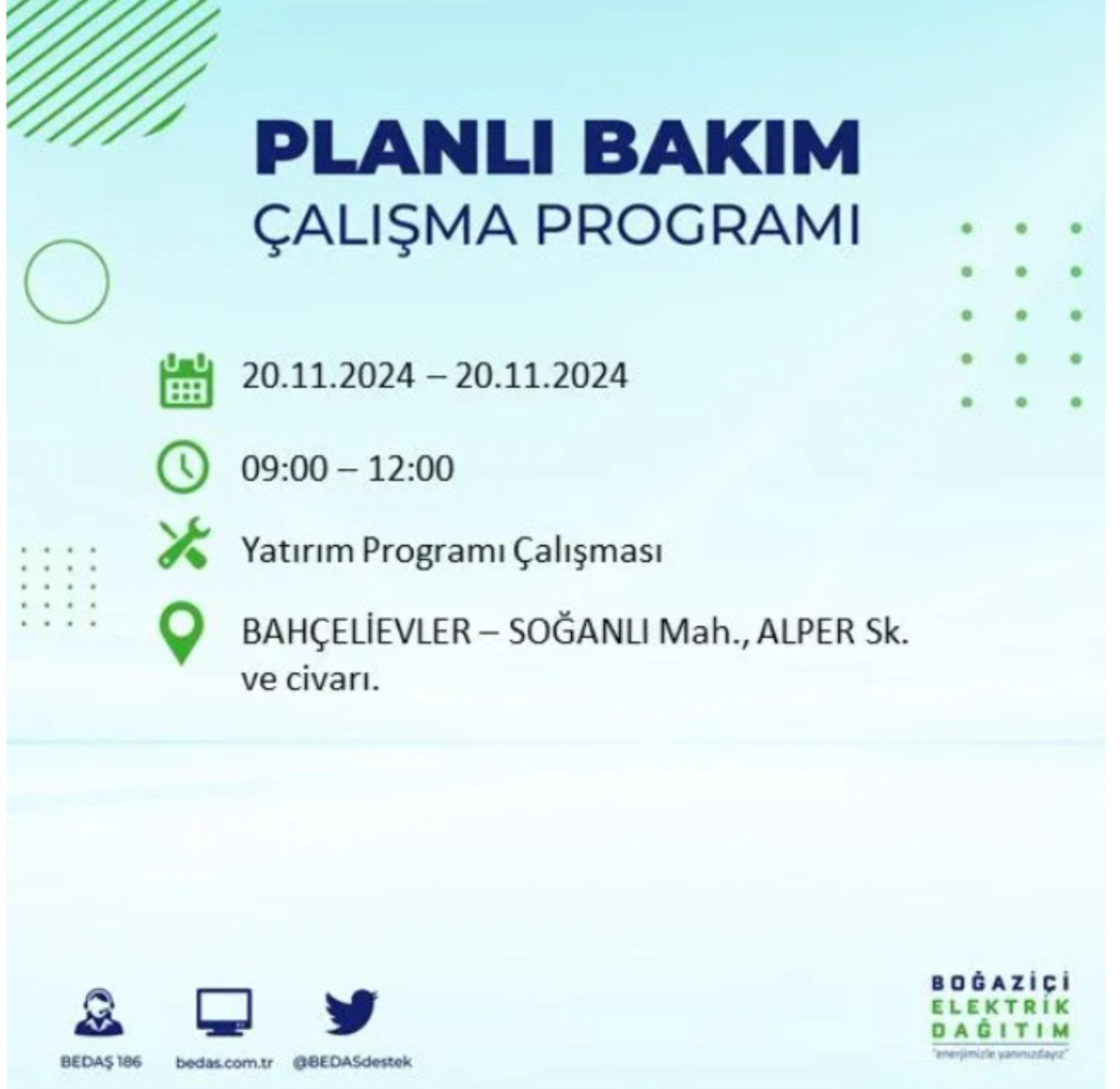 BEDAŞ açıkladı... İstanbul'da elektrik kesintisi: 20 Kasım'da hangi mahalleler etkilenecek?