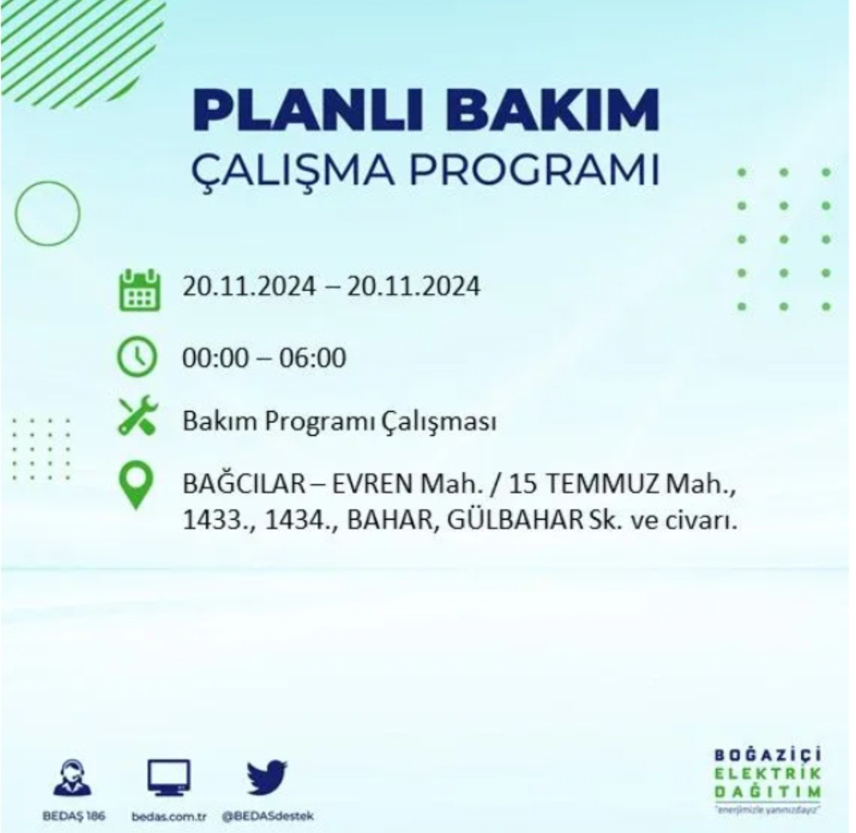 BEDAŞ açıkladı... İstanbul'da elektrik kesintisi: 20 Kasım'da hangi mahalleler etkilenecek?