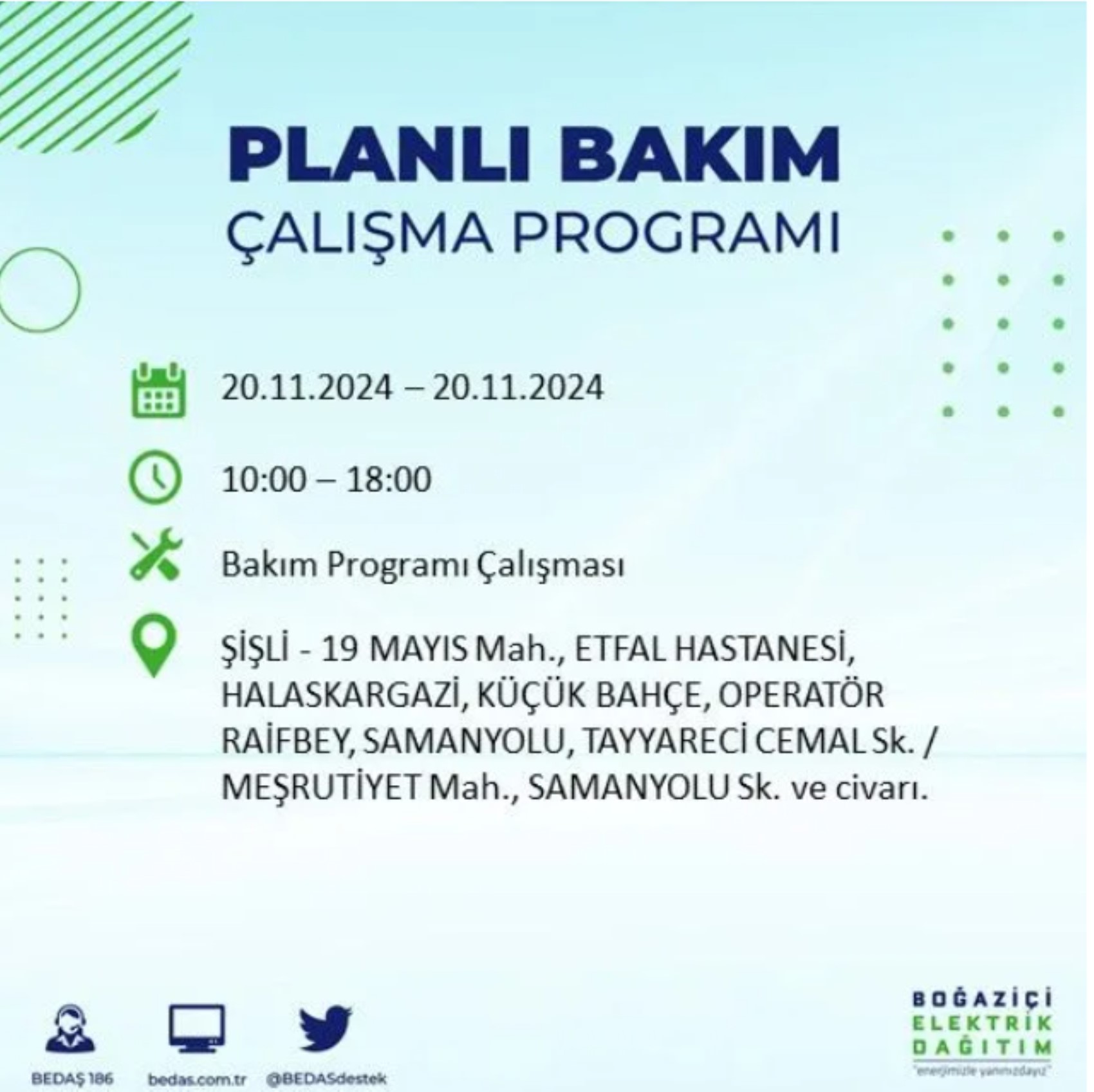 BEDAŞ açıkladı... İstanbul'da elektrik kesintisi: 20 Kasım'da hangi mahalleler etkilenecek?